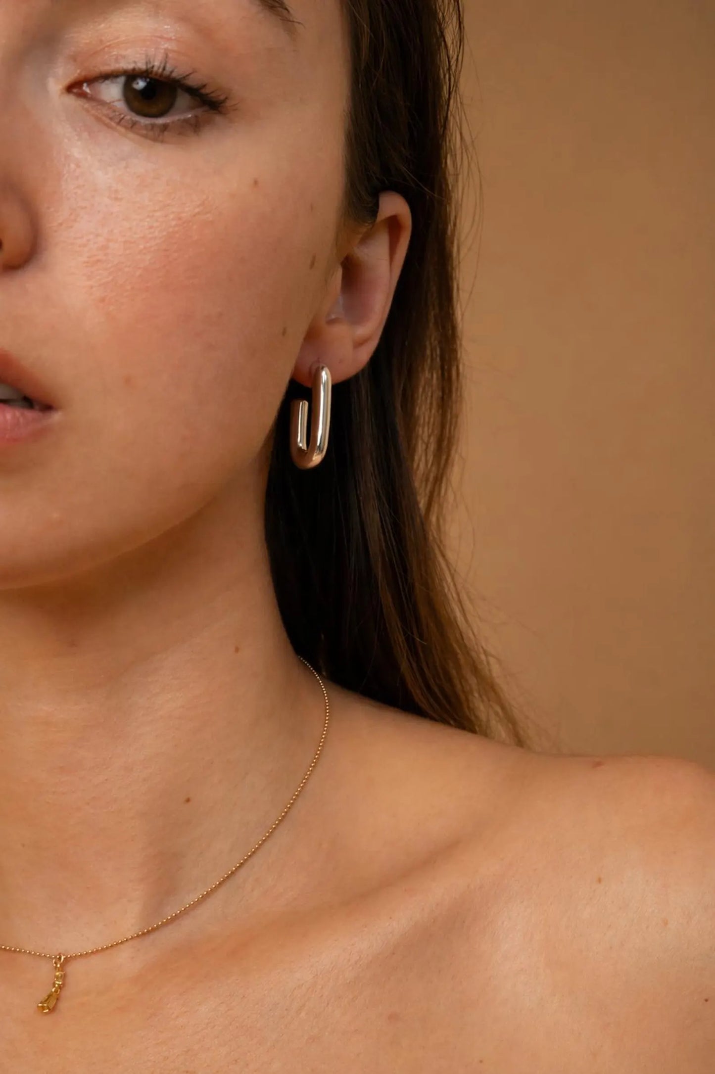 925 Sterling Silver Rectangle Tube Hoops Earrings