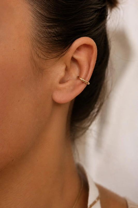 18k Gold Vermeil Simple Thin Band Ear Cuff ∙ No Piercing