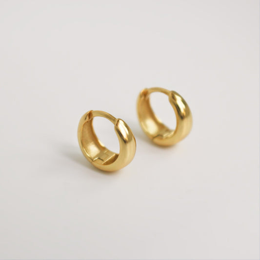 12mm 18k 925 Sterling Silver Hoops Earrings ∙ Minimalist Baby Hoops