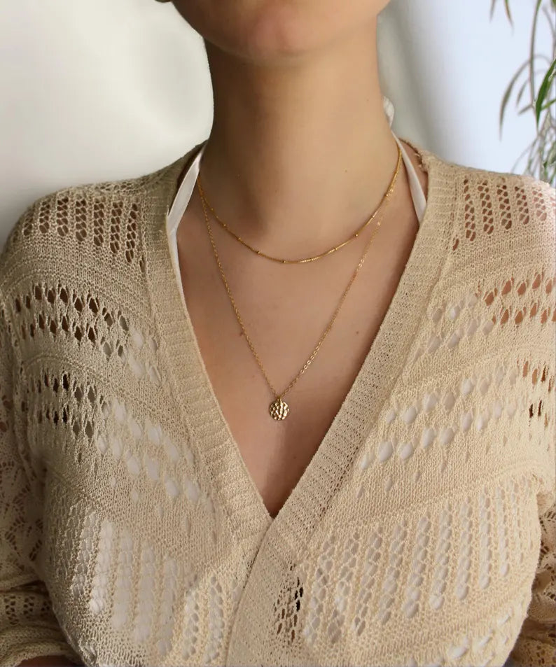 NOA - 14K Gold Filled Hammered Necklace