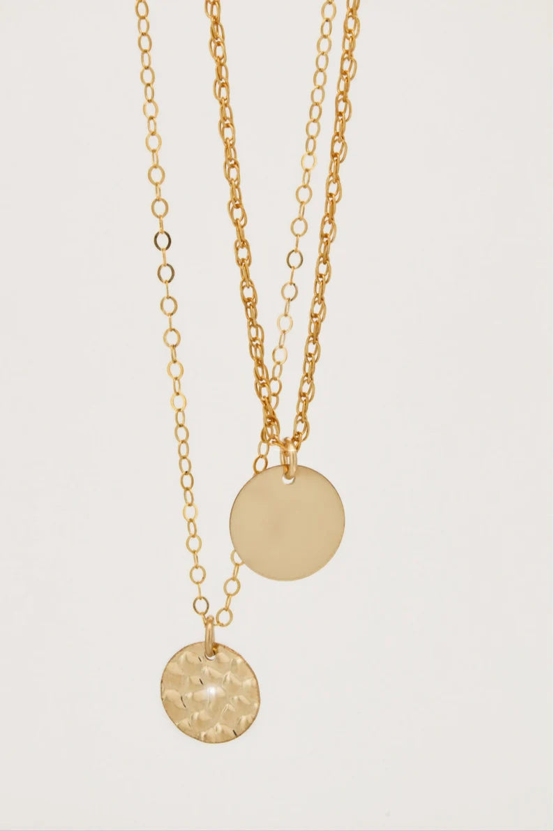 NOA - 14K Gold Filled Hammered Necklace