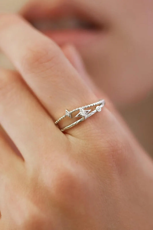 925 Star Celestial Double Ring Constellation Stars Cluster