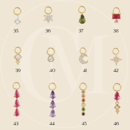 ss925 Add on Earring Charm · Build Your Own Earrings · Water Drop Star Moon Heart Charm for Hoops · One charm per quantity · Easy DIY