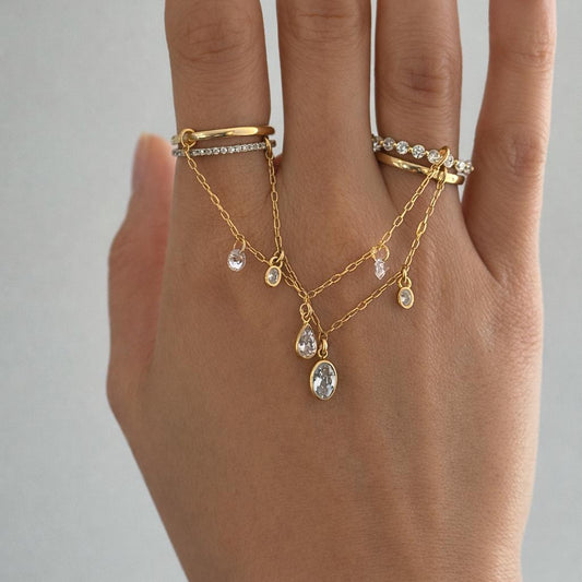 Connector Chain for Rings · Diamond Chain Band Ring · 14k Gold Filled Hand Ring Chain Add On · Easy DIY · Single Chain Piece
