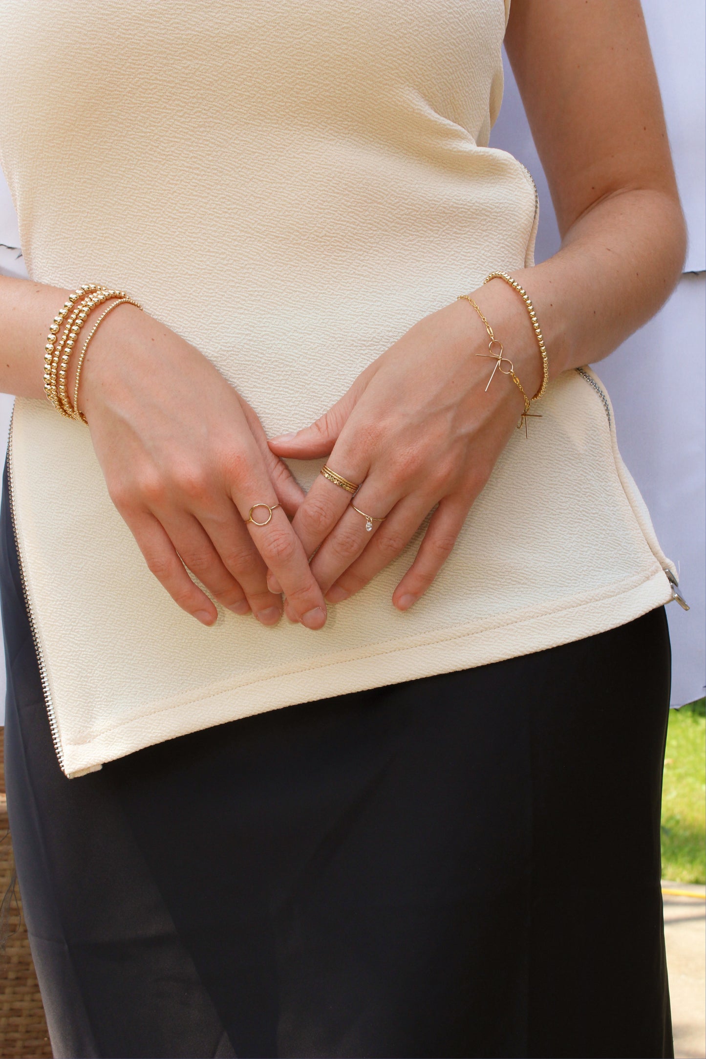 14k Gold Filled Bow Bracelet ∙ Sequin Lace Chain