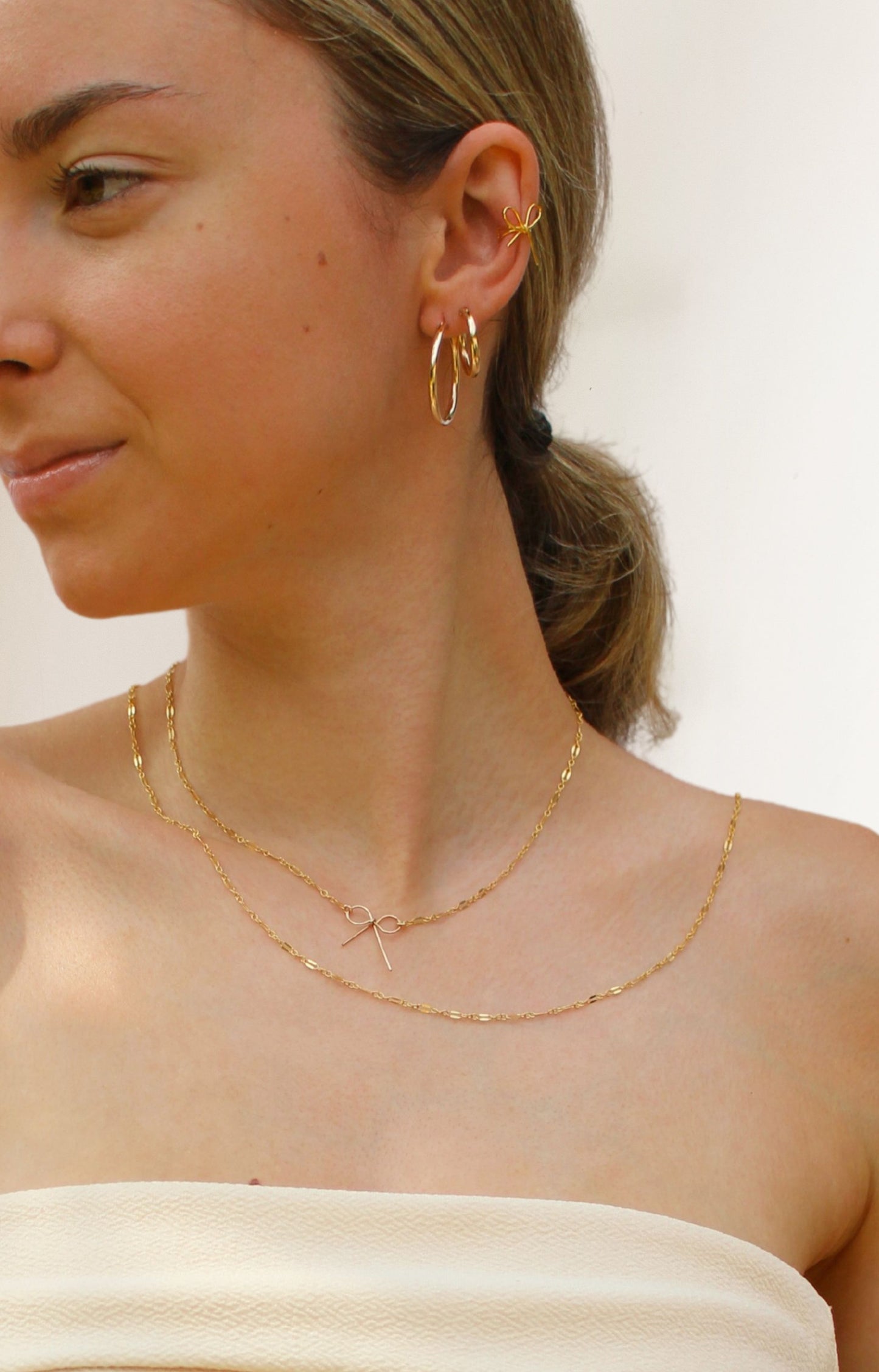 Lip Chain Necklace in Gold Filled or Sterling Silver ∙ Sequin Lace Chain