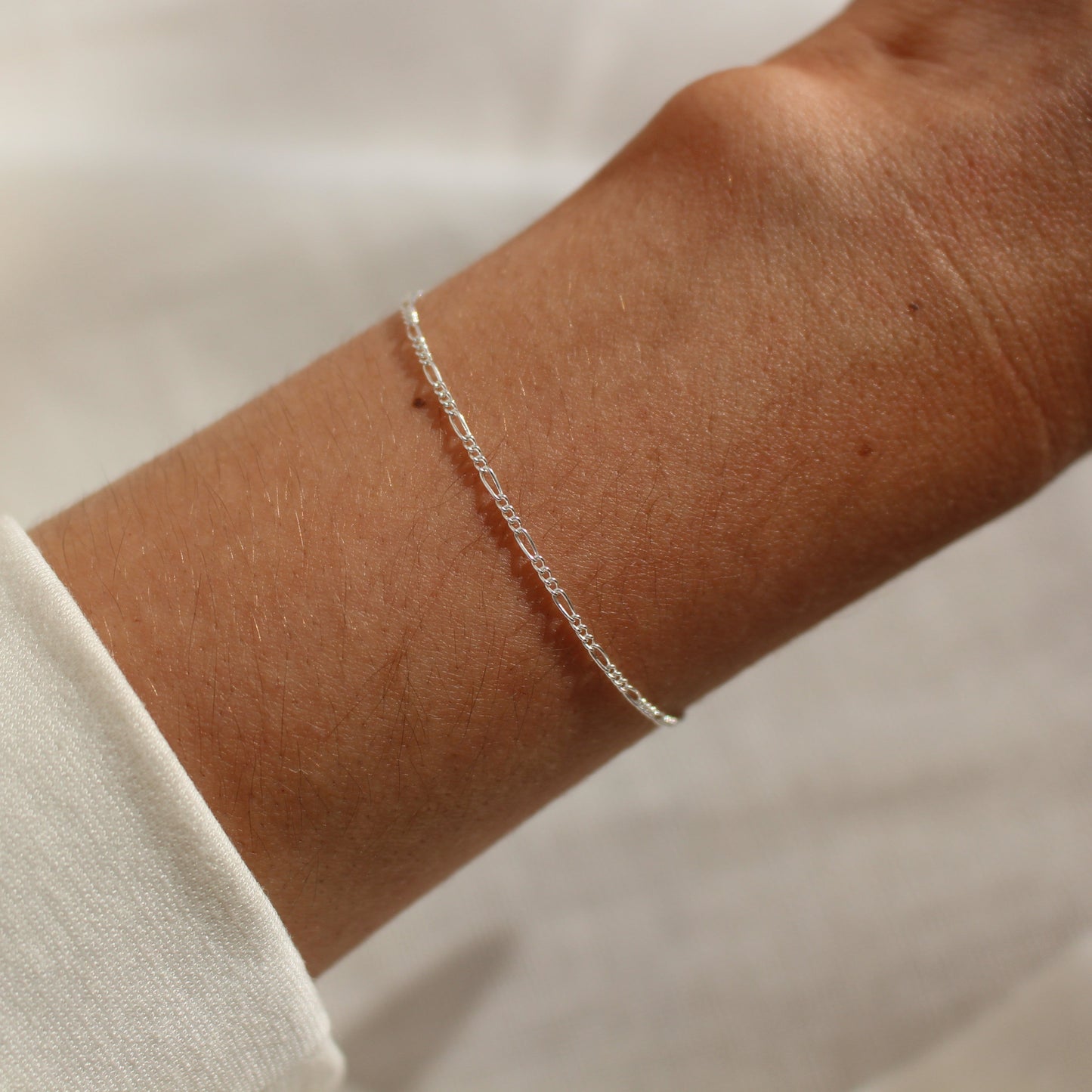 925 Sterling Silver Figaro Bracelet ∙ Dainty Bracelet For Women