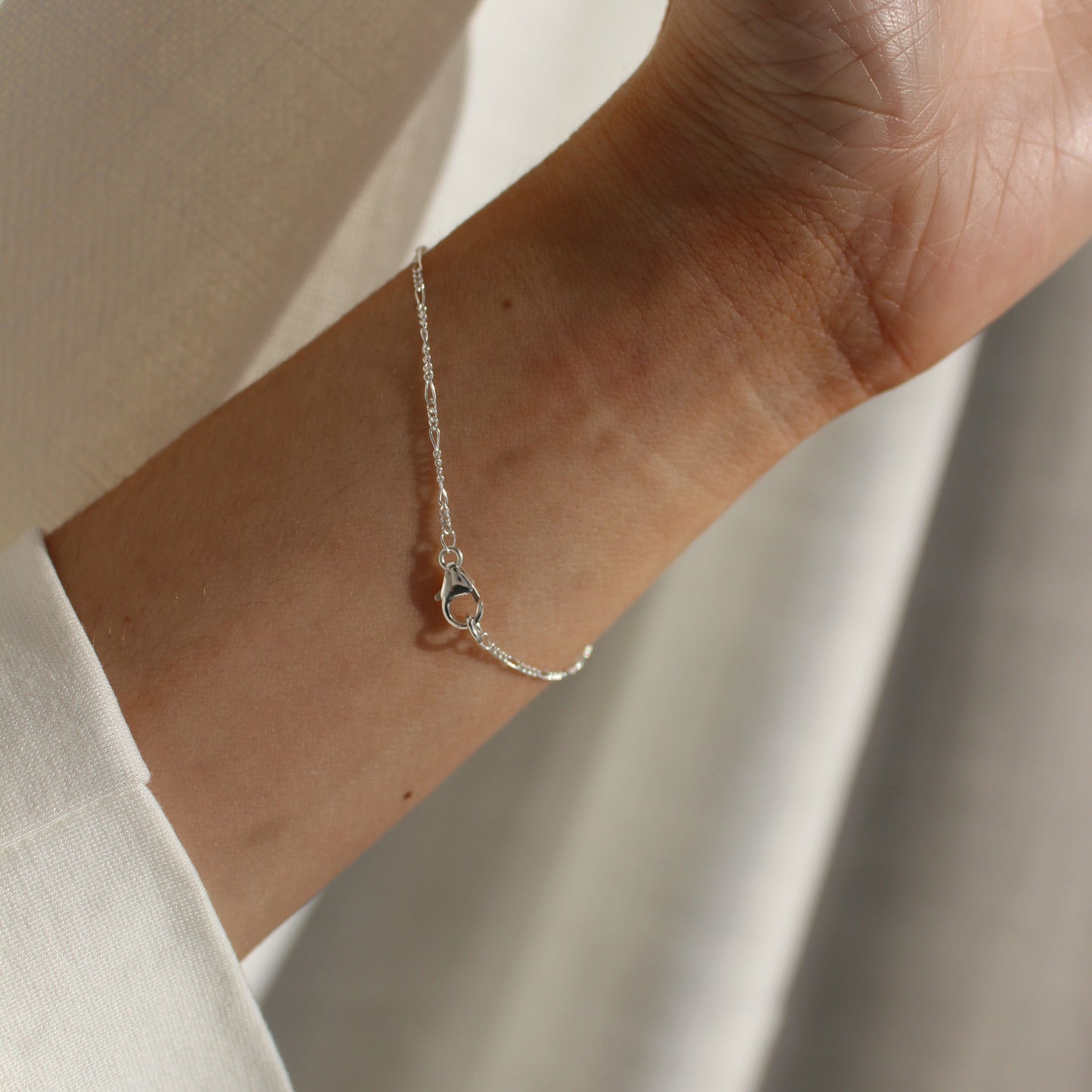 925 Sterling Silver Figaro Bracelet ∙ Dainty Bracelet For Women