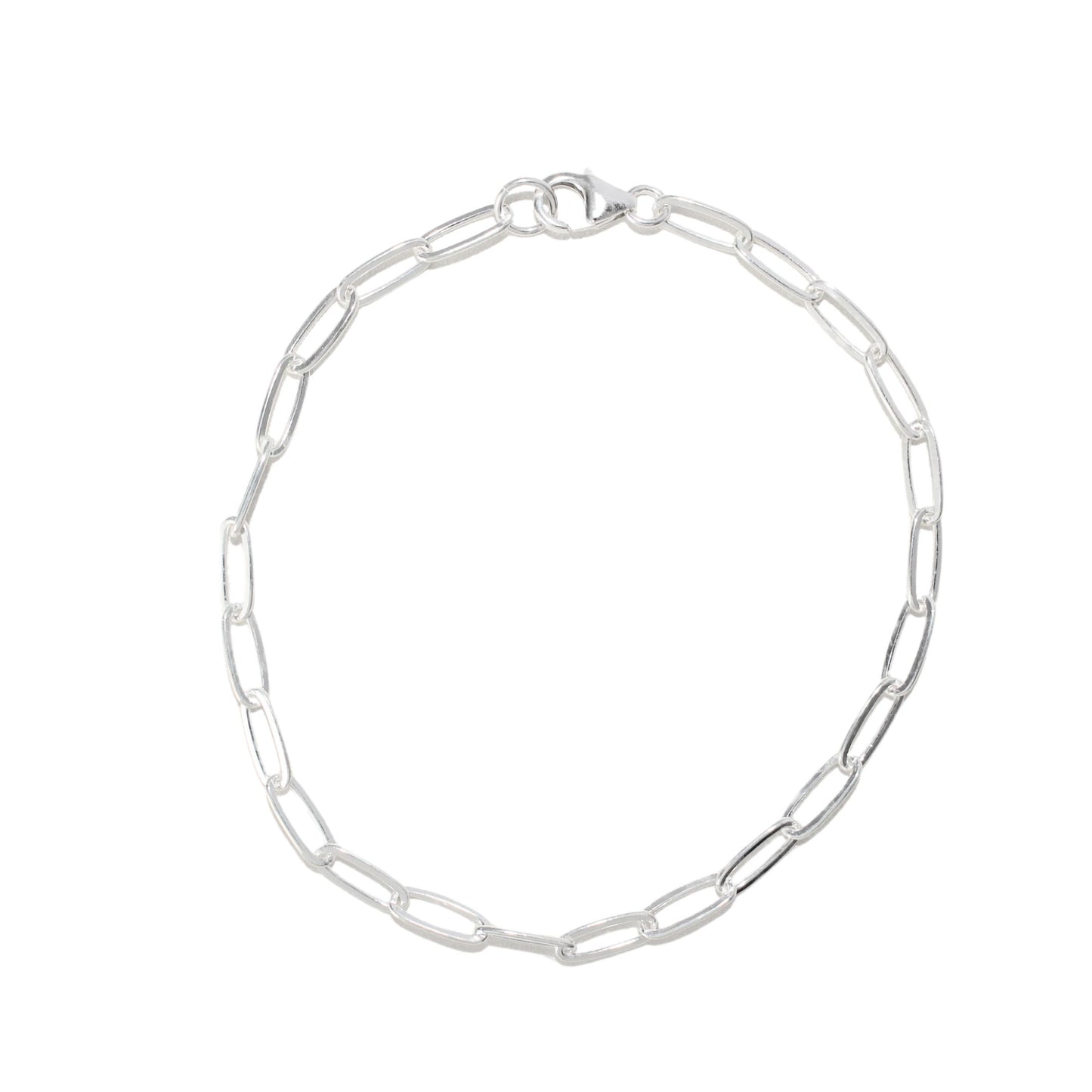 925 sterling silver Paperclip Bracelet ∙ Unisex Chunky Bracelet ∙ 3.3mm width ∙ Custom Length