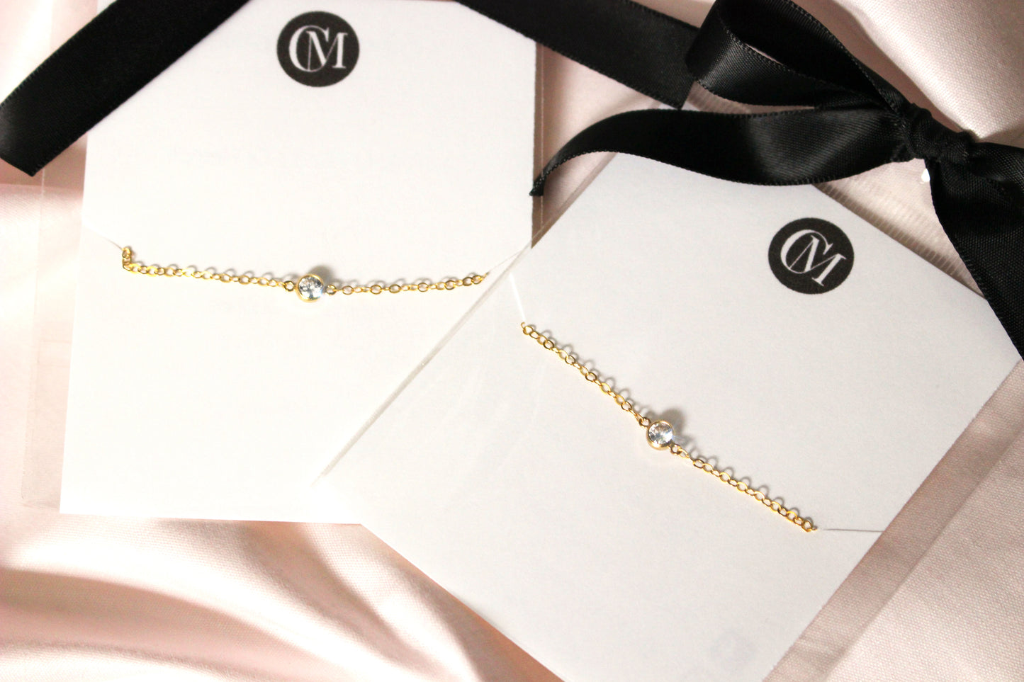 14k Gold Filled Bracelet For Women ∙ 4mm Clear Zircon