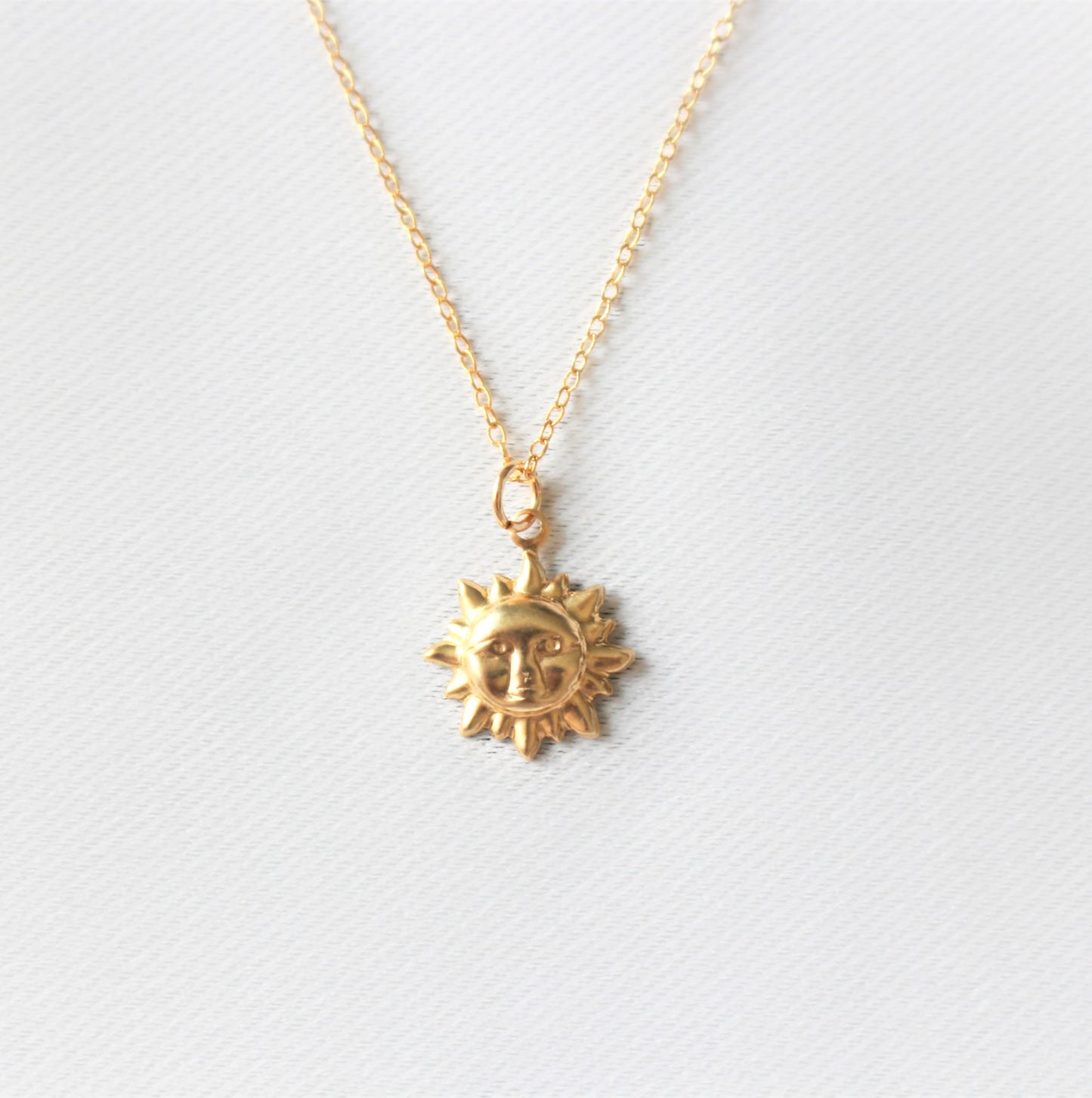 Smiling Sun - 14k Gold Filled Happy Sun Charm Necklace