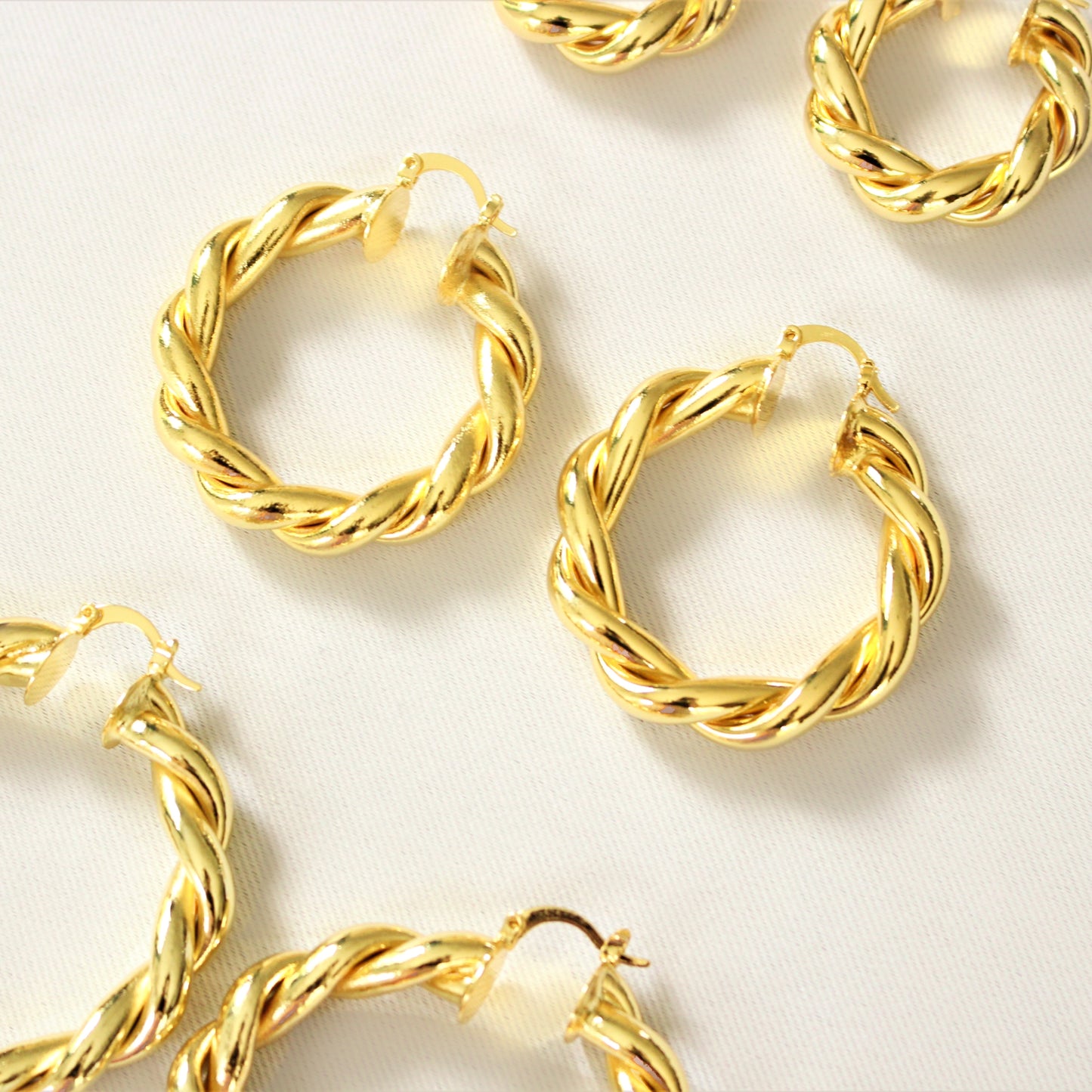 BROOKLYN - Gold Twisted Hoop Earrings · Bold Chunky Earrings