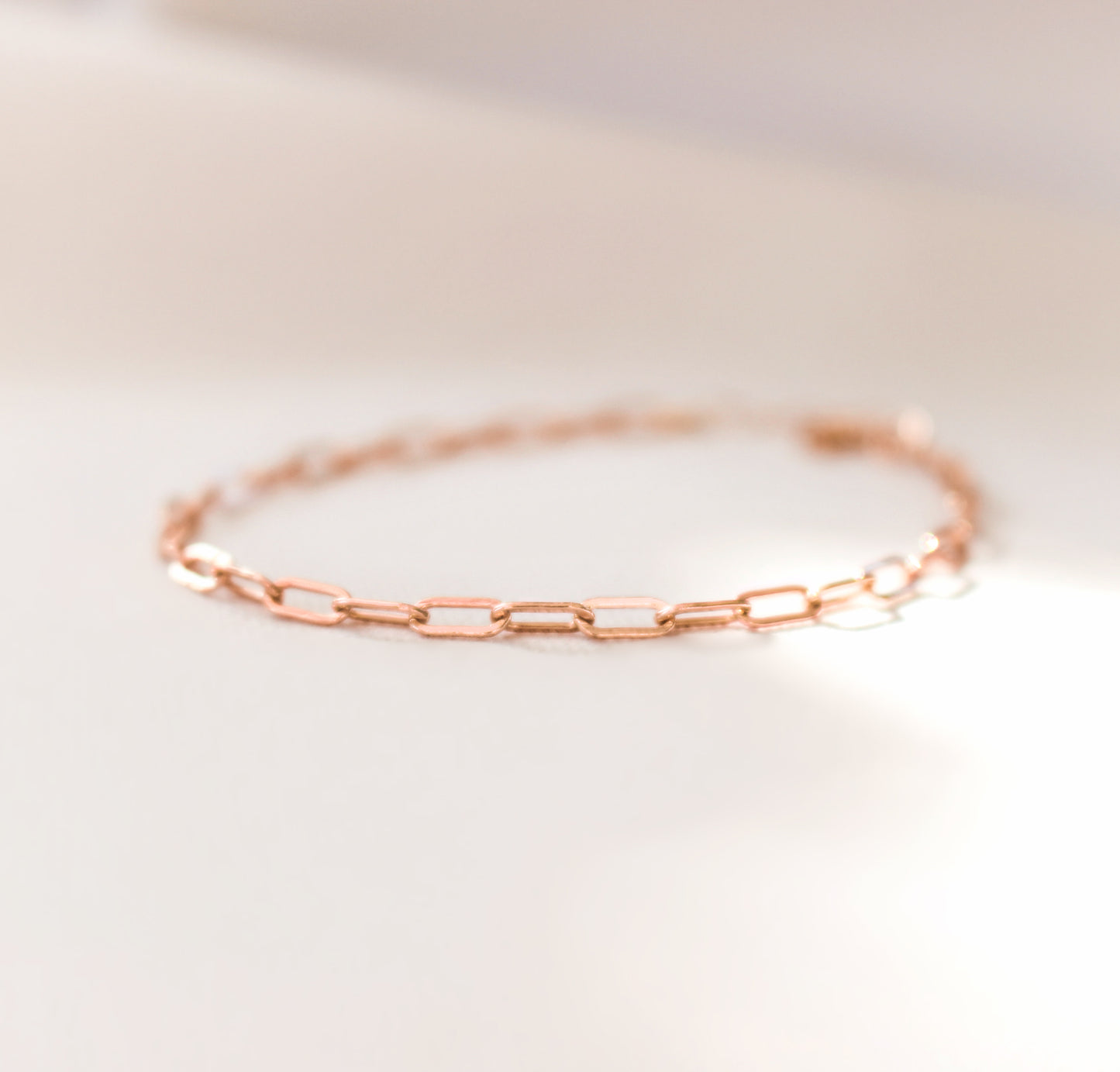 Bracelet trombone rempli d'or rose 14 carats ∙ Chaîne de trombone minimaliste en or rose
