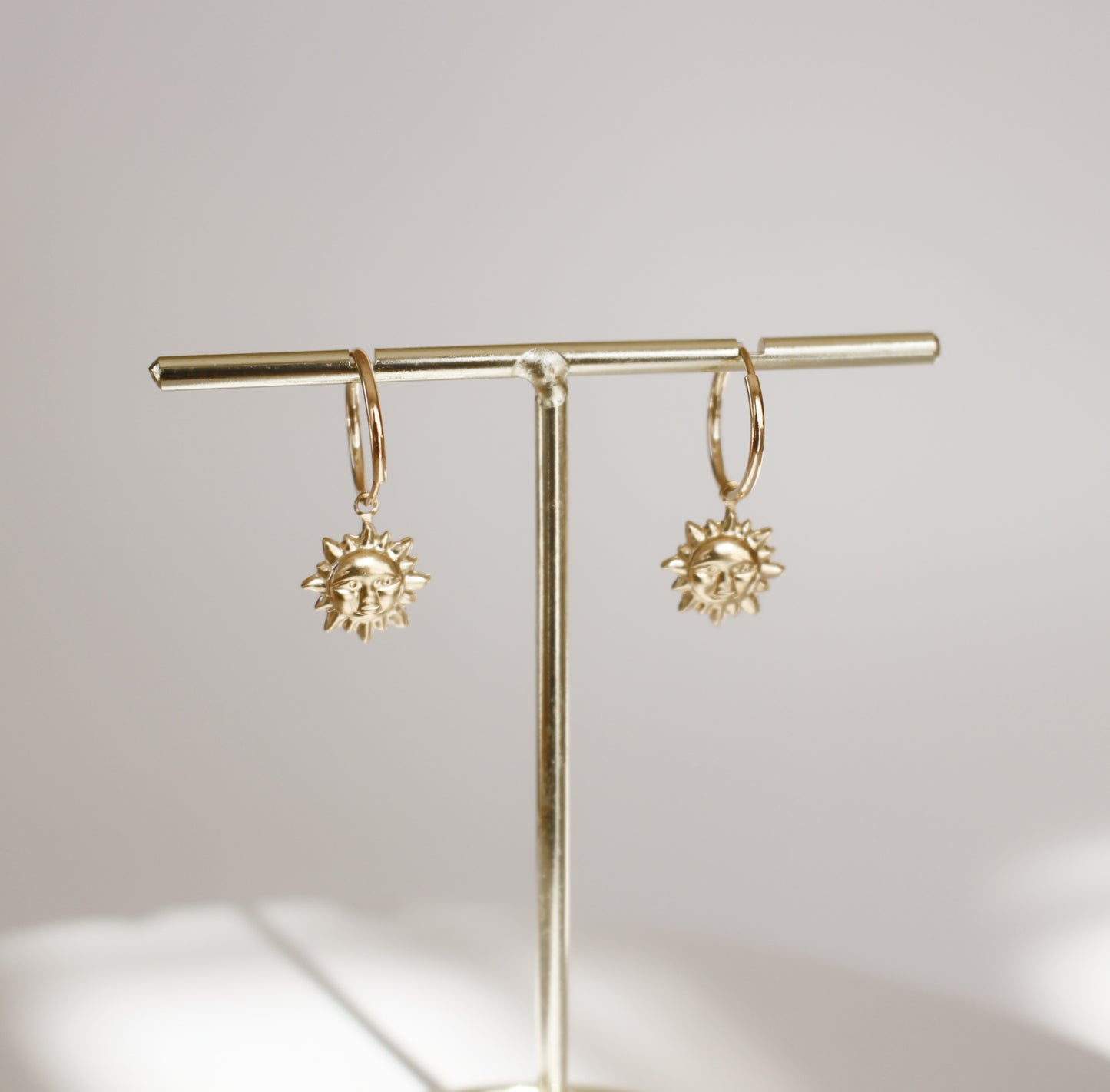 Sunny - Gold Sun Hoop Earrings in 14 Karat Gold Fill