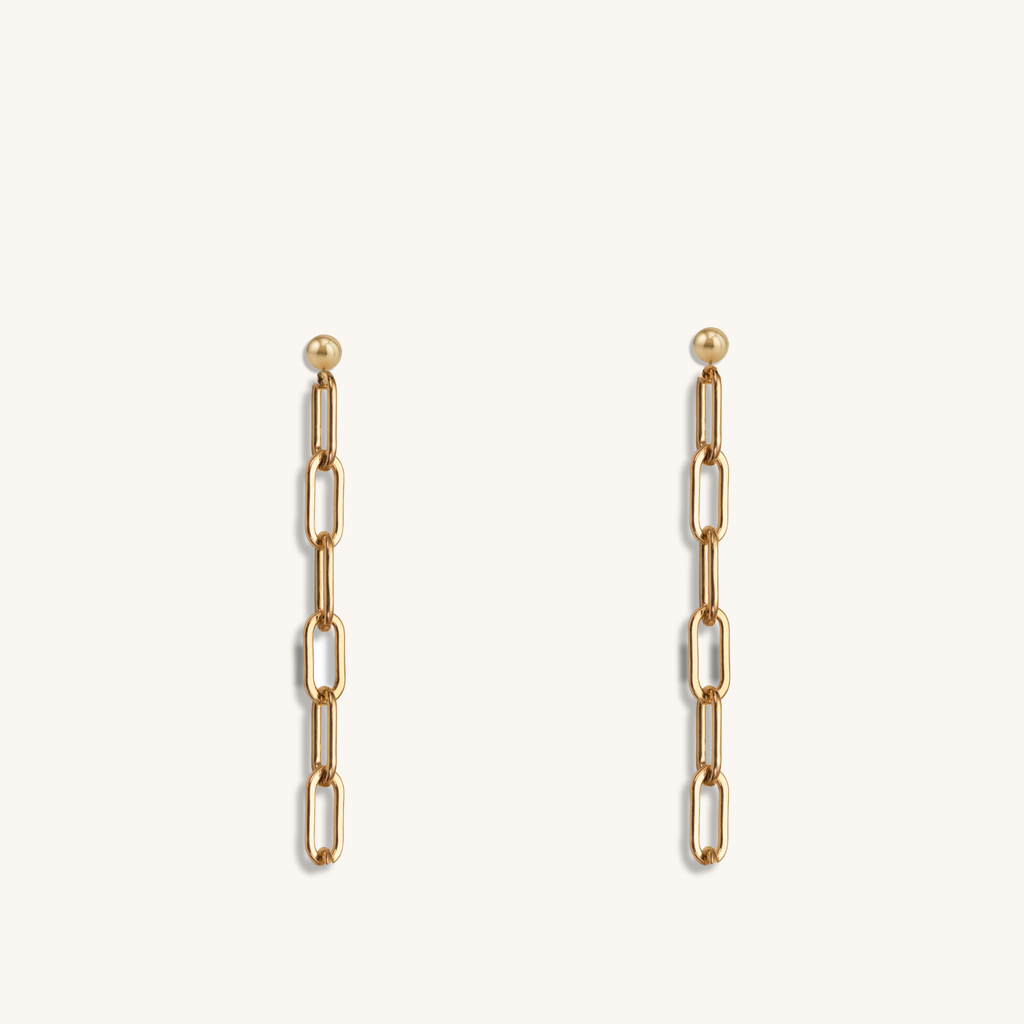 Corbeau - Boucles d'oreilles trombone longues en Gold Filled 14K