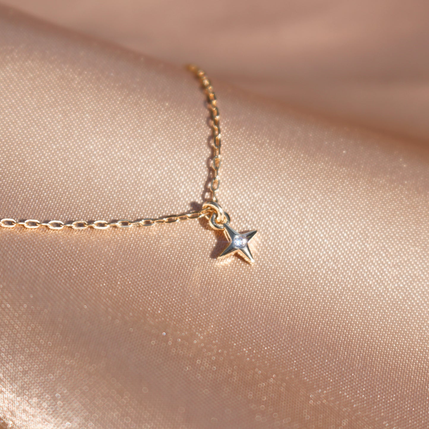 14K Gold Filled North Star Necklace ∙ Beautiful Celestial Choker Gold Chain For Women ∙ Dainty Minimalist Layering Dangle Necklace Set
