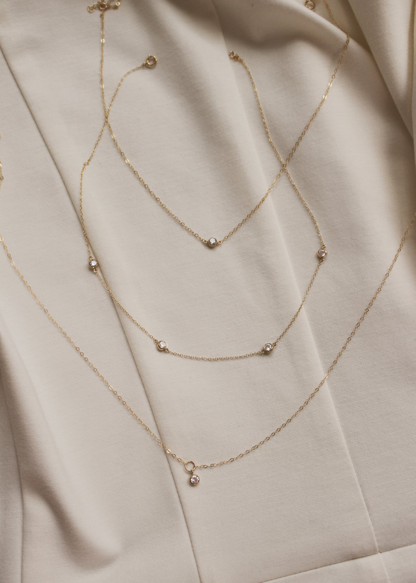 MILAN - 14K Gold Filled Dainty Zircon Necklace Coin