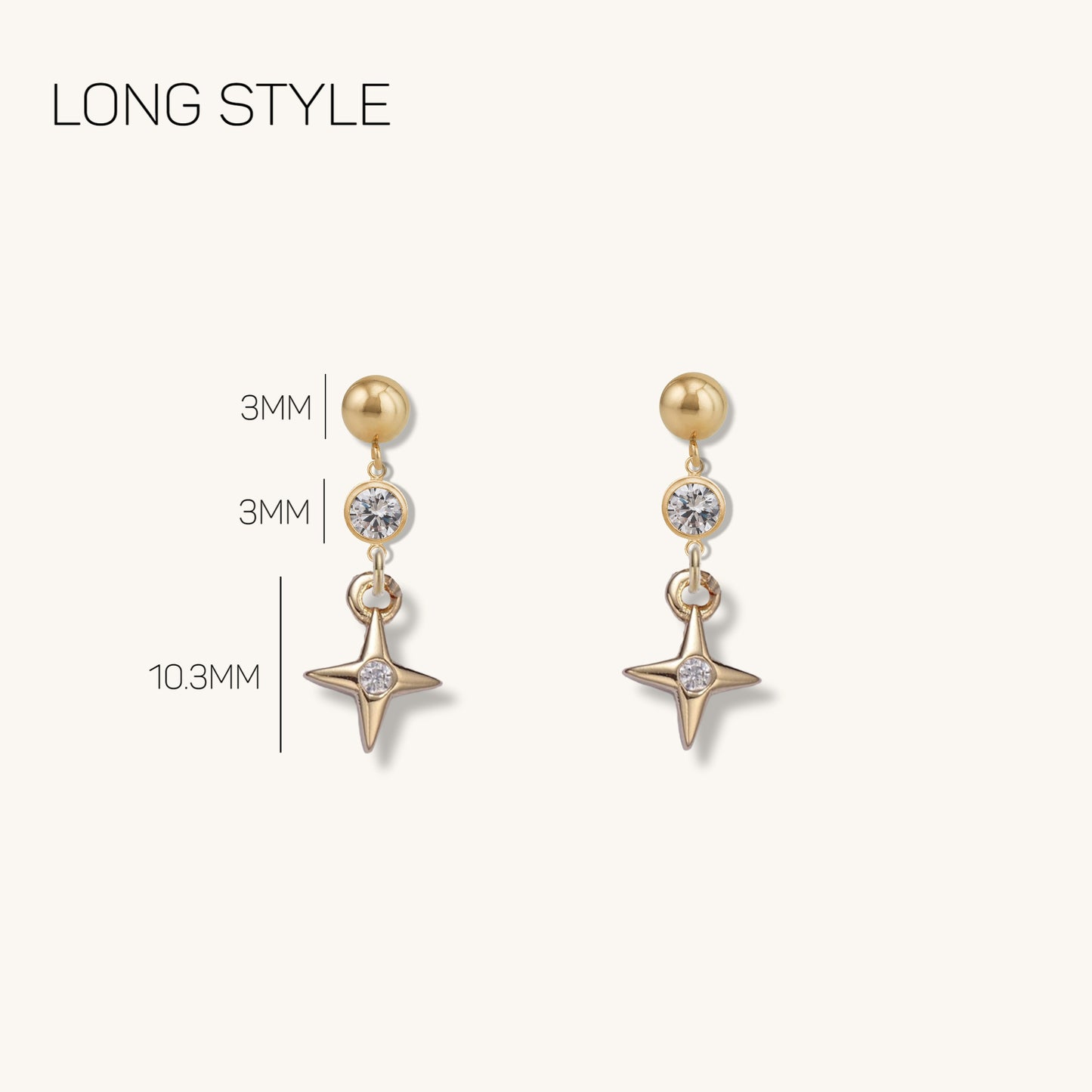 BELLATRIX - Genuine 14k Gold Filled Stud Earrings · Celestial Drop Earrings · Star Earrings