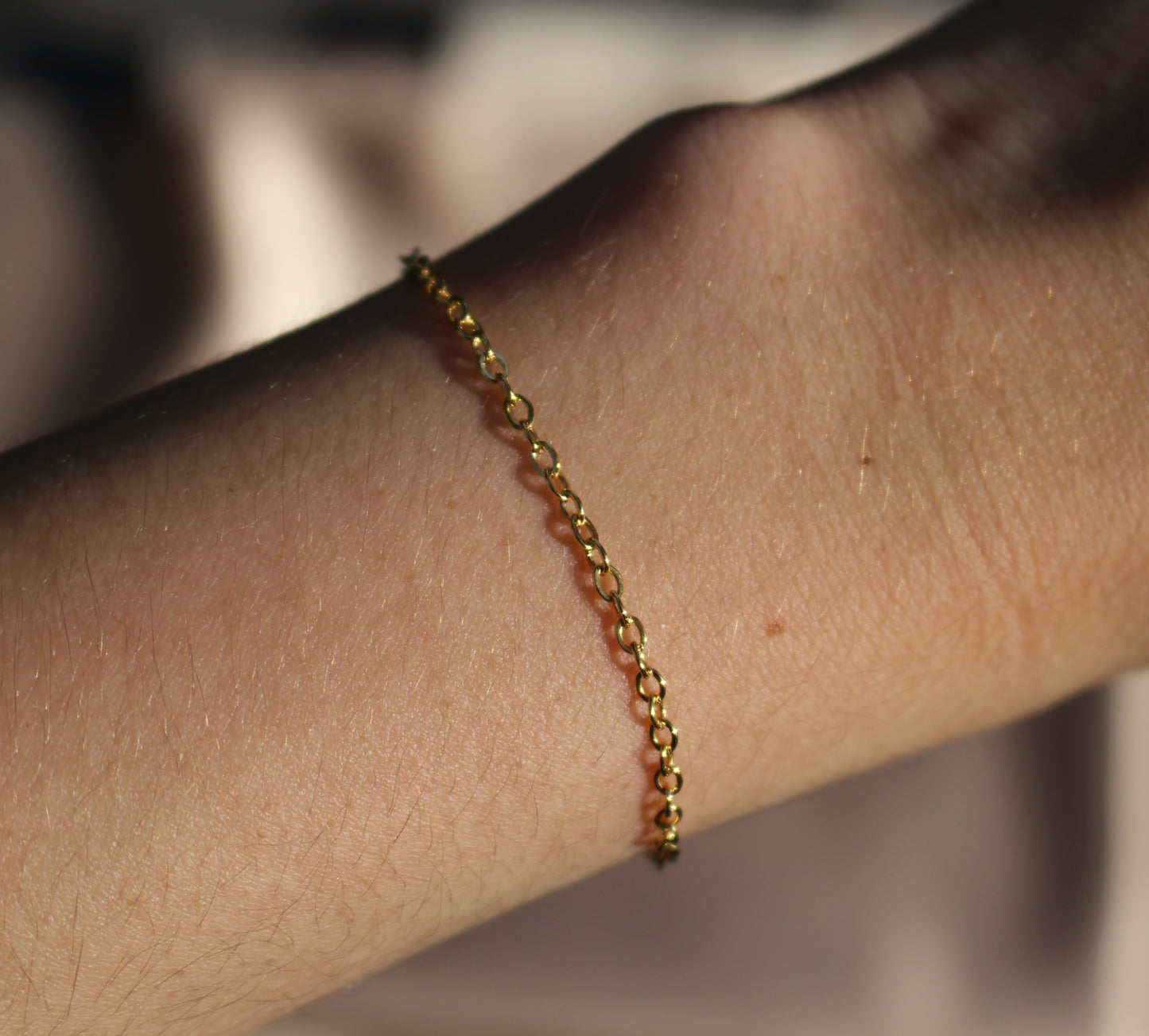 14k gold filled thick flat cable chain bracelet