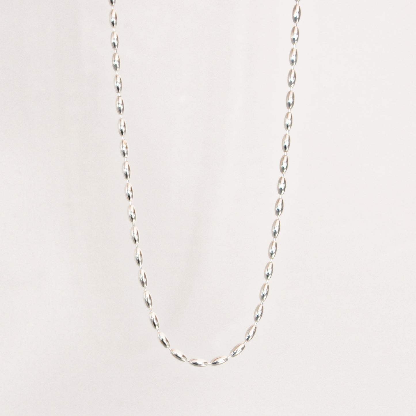 BEADIRI - S925 Sterling Silver Rice Beaded Chain