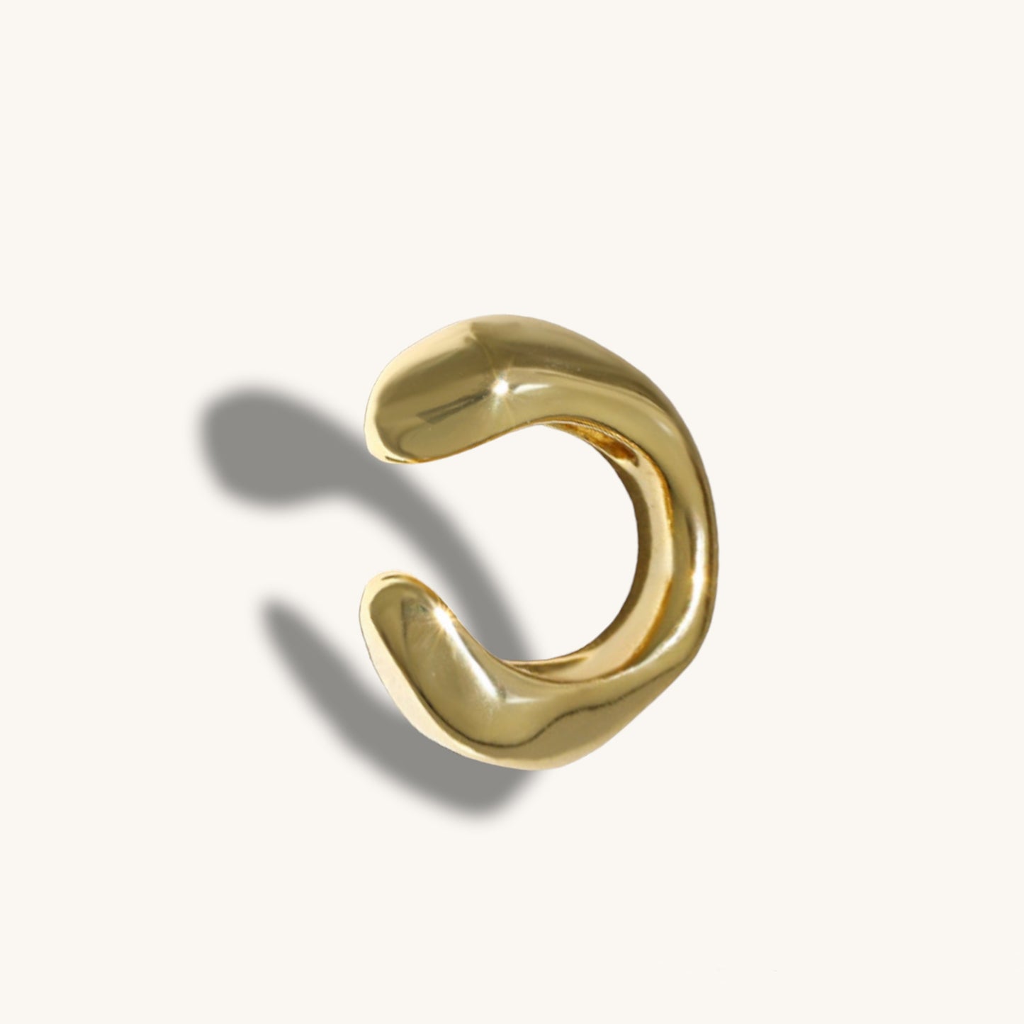INESS - Manchette d'oreille en argent sterling 925 | Boucles d'oreilles en or à forme organique