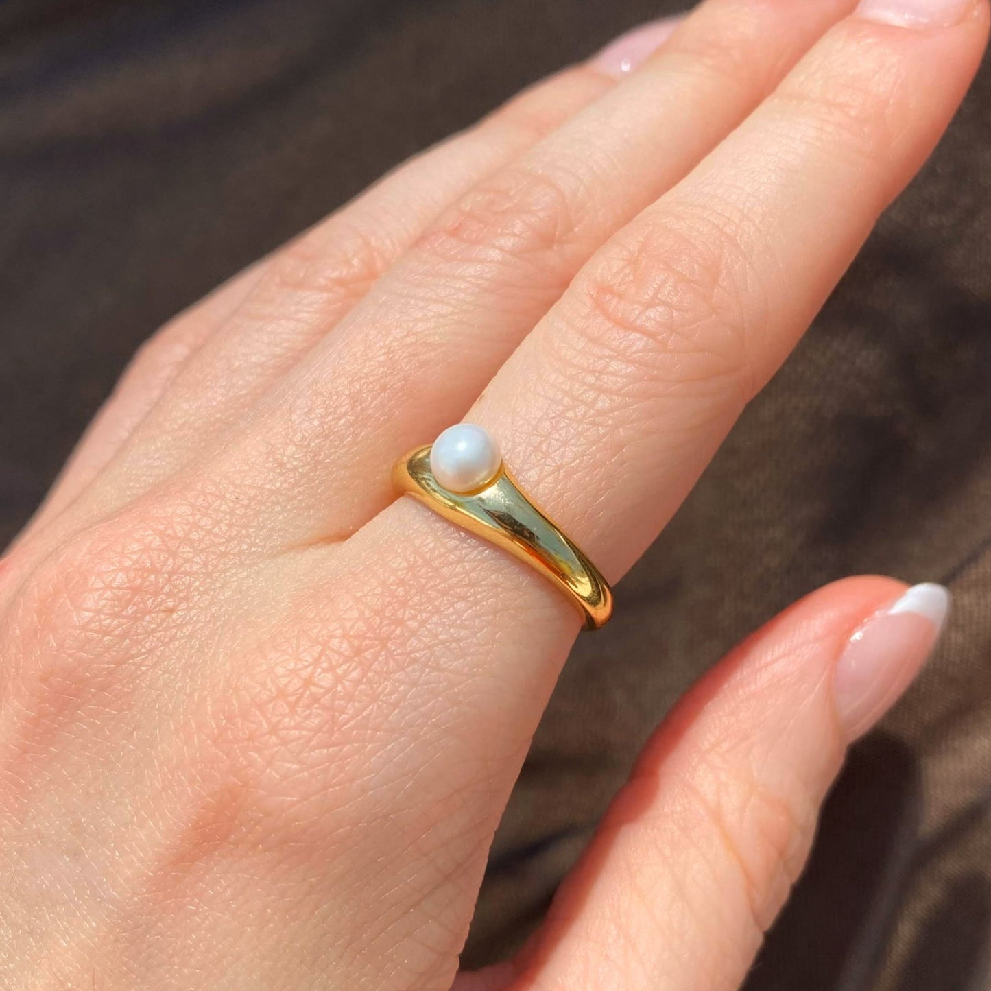 COCO - 925 Sterling Silver Solitaire Pearl Ring