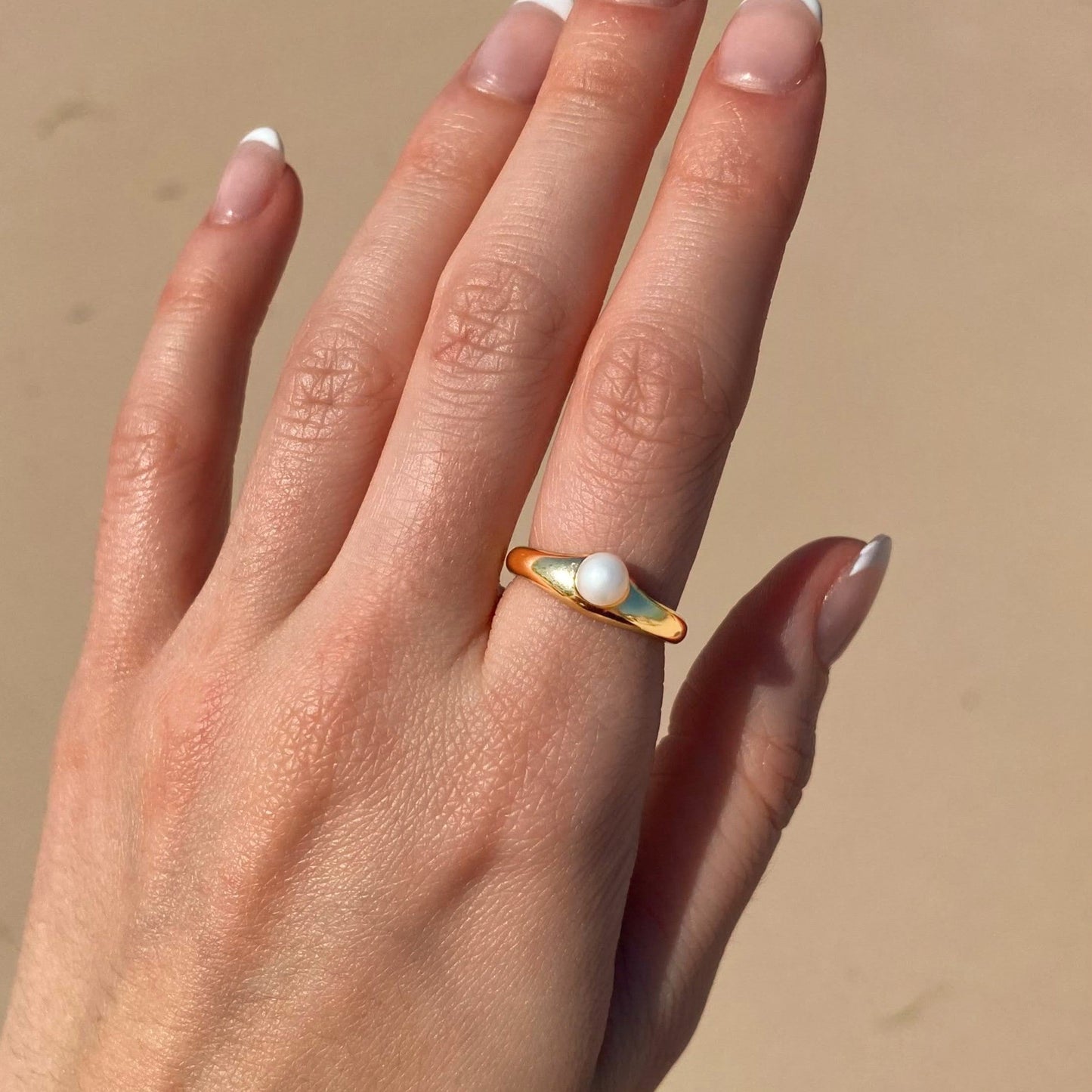 COCO - 925 Sterling Silver Solitaire Pearl Ring