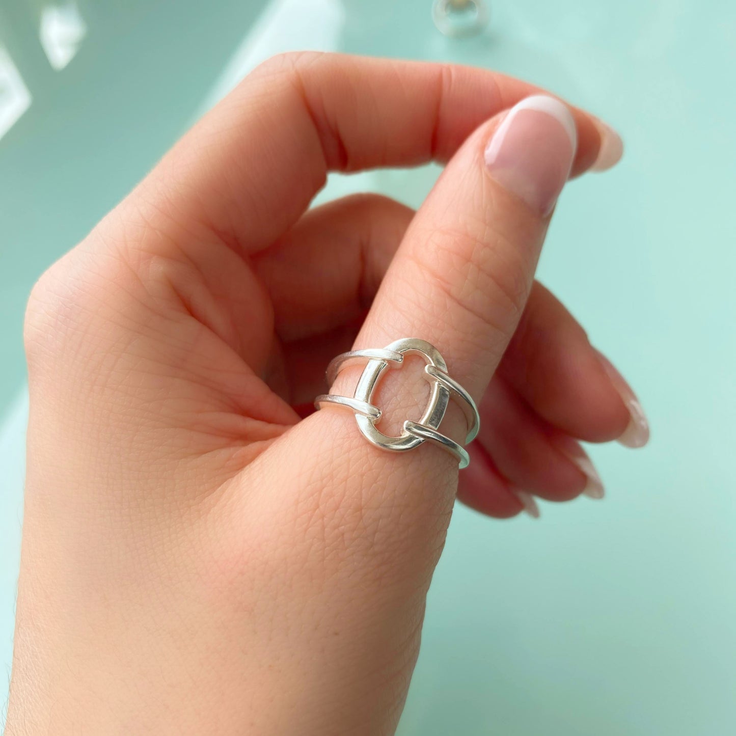 Chunky Circle Knot Ring in Solid 925 Sterling Silver ∙ Thumb Rings for Woman
