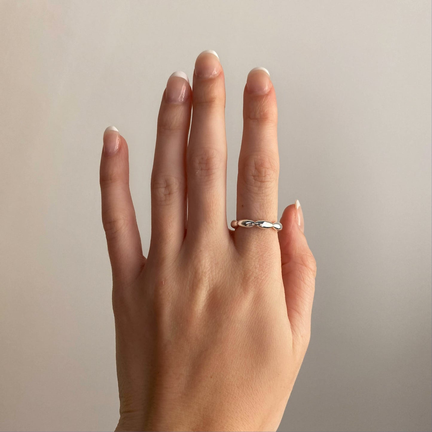 925 Sterling Silver Or Gold Rice Ring ∙ Beaded Oval Ring ∙ Gold plated ring