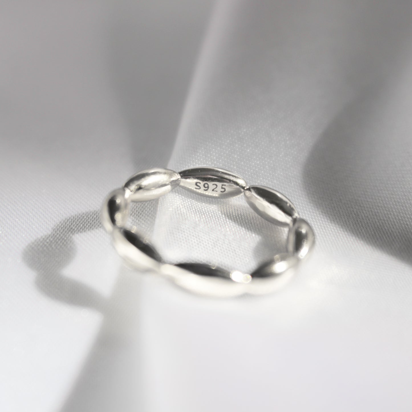 925 Sterling Silver Or Gold Rice Ring ∙ Beaded Oval Ring ∙ Gold plated ring