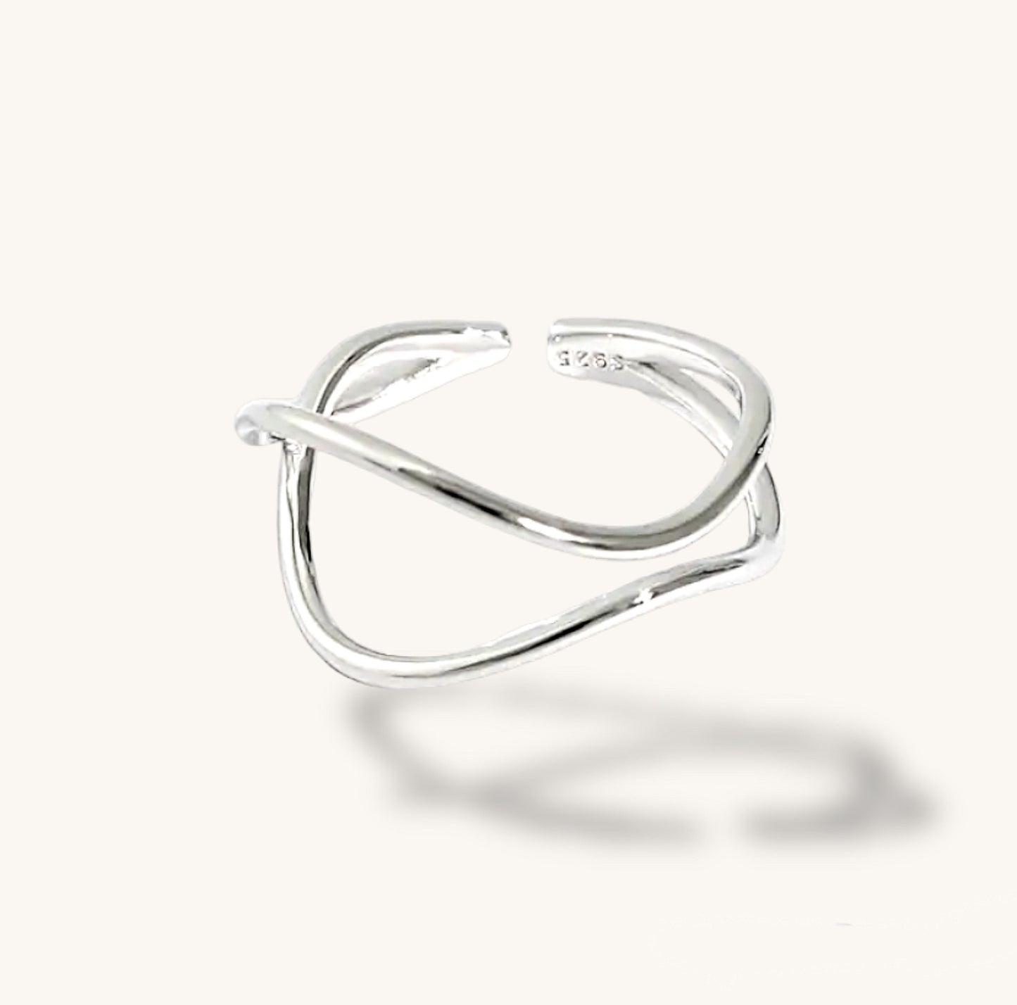 925 Sterling Silver Wavy Ring ∙ Dainty Interweaving Ring