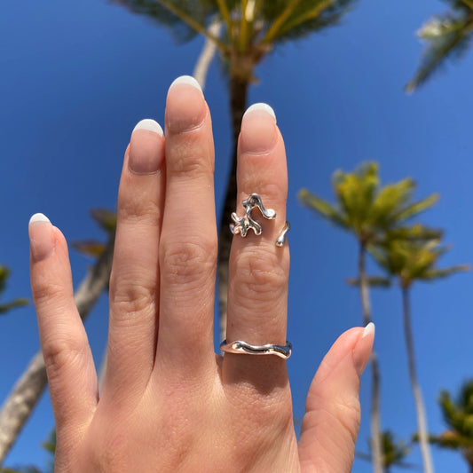 Water Element Ring in 925 Sterling Silver · Knuckle Ring