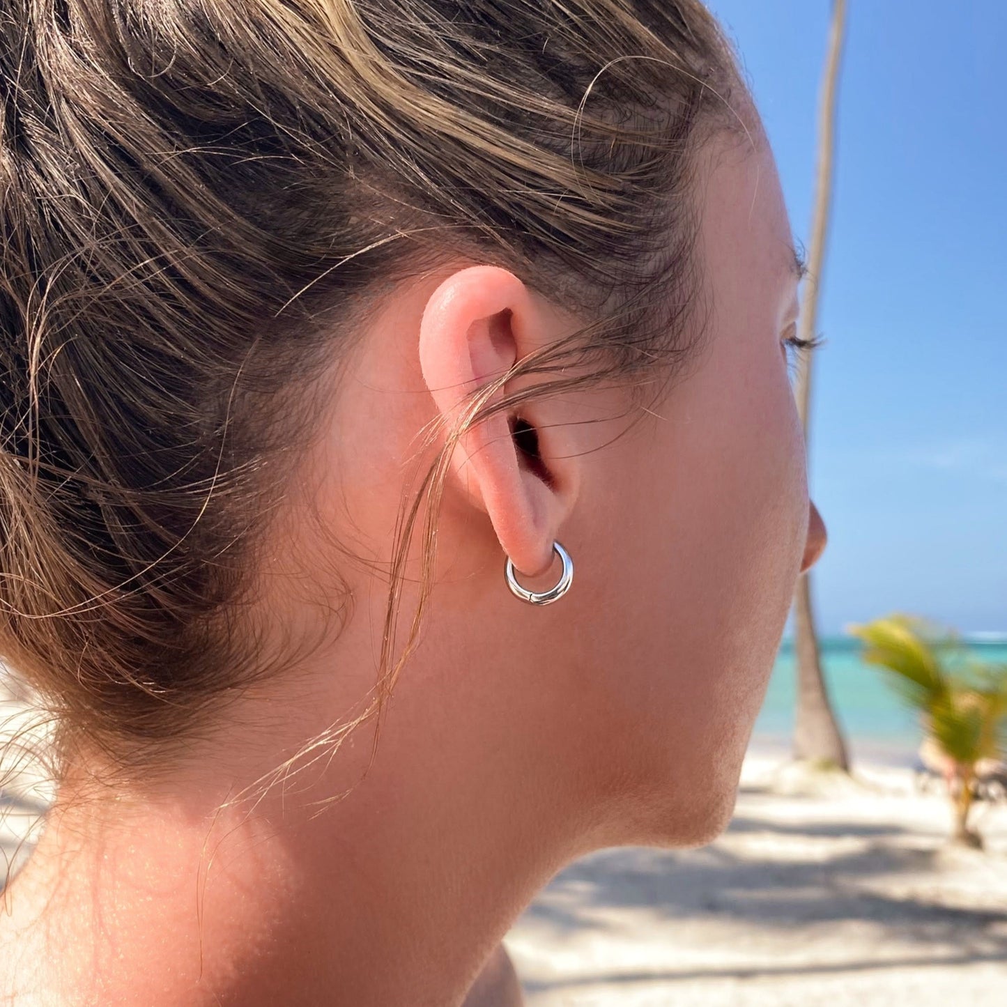 925 sterling silver Hoops Earrings ∙ 12mm Minimalist Simple Earrings