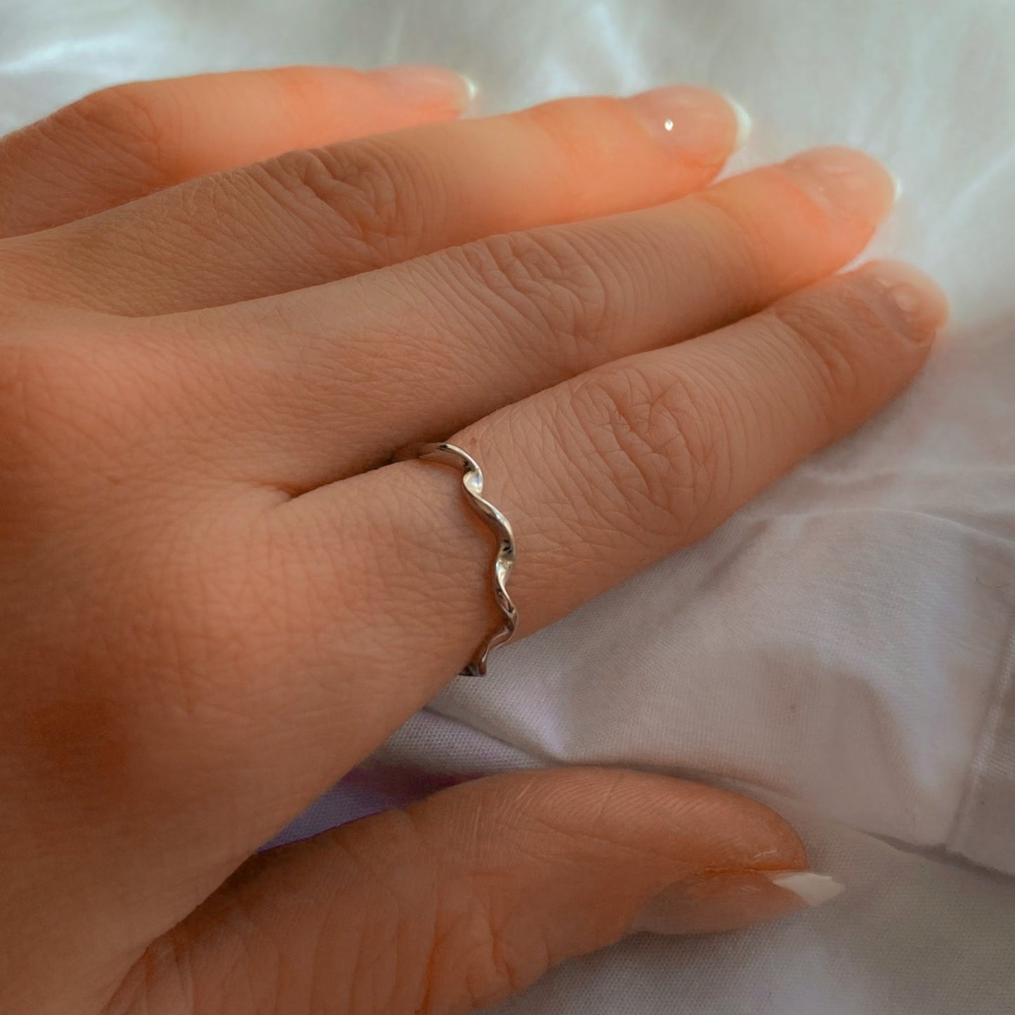 925 Sterling Silver Mobius Ring ∙ Twisted Wavy Ring ∙ Adjustable