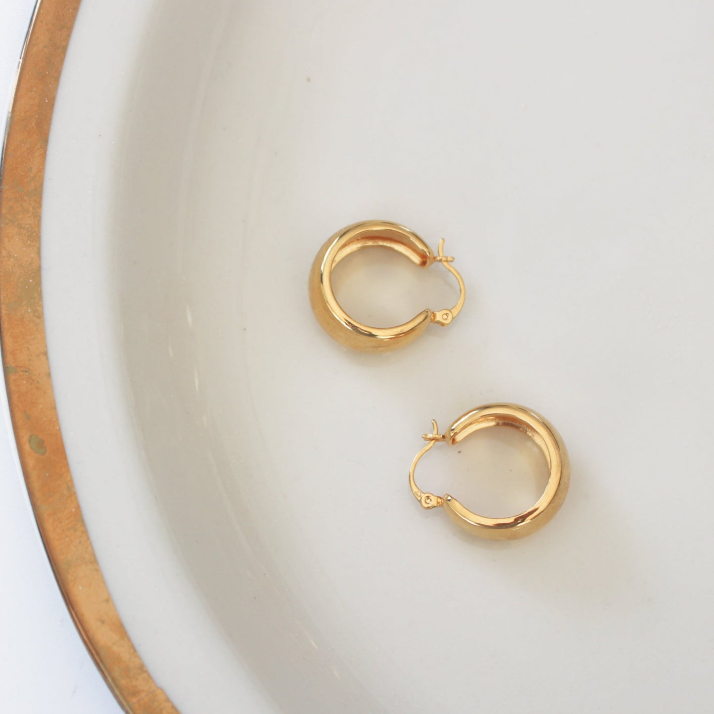 DOME - 24K Wide Dome Hoop Earrings | Chunky Wide Hoop
