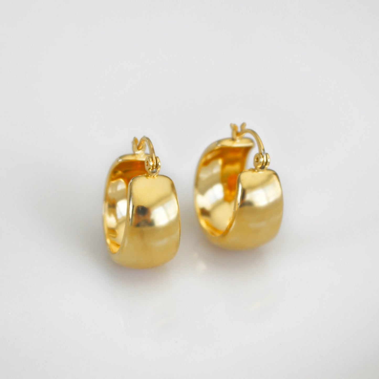 DOME - 24K Wide Dome Hoop Earrings | Chunky Wide Hoop
