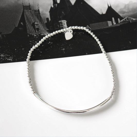 SUMMER IN GREECE - 925 Sterling Silver Dainty Beaded Bracelet ∙ Silver Beads Bracelet ∙ Minimalist bracelet ∙ One bracelet/quantity