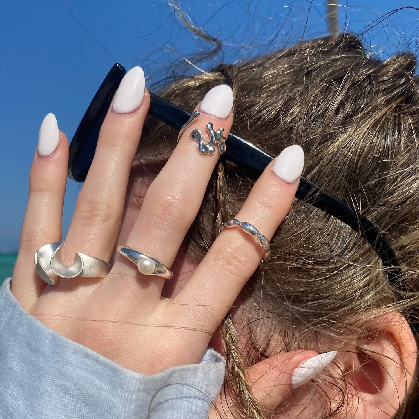 Water Element Ring in 925 Sterling Silver · Knuckle Ring