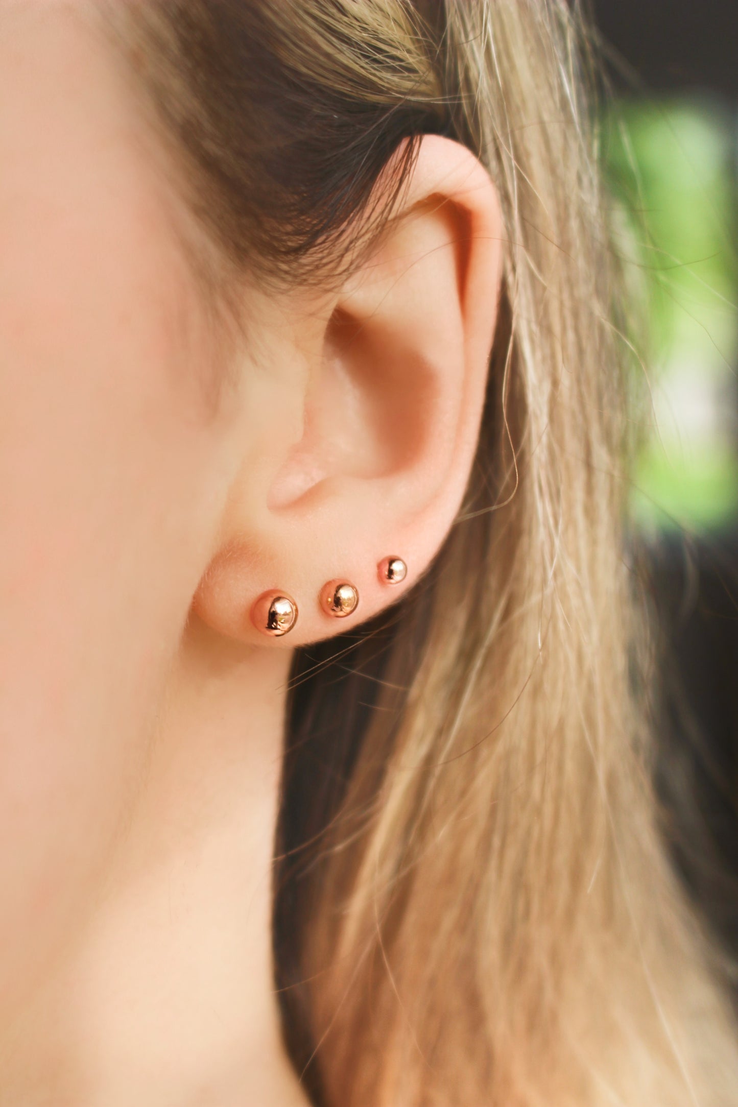Boucles d'oreilles à tige boule remplies d'or ROSE 14K | 3 - 4 - 5 millimètres