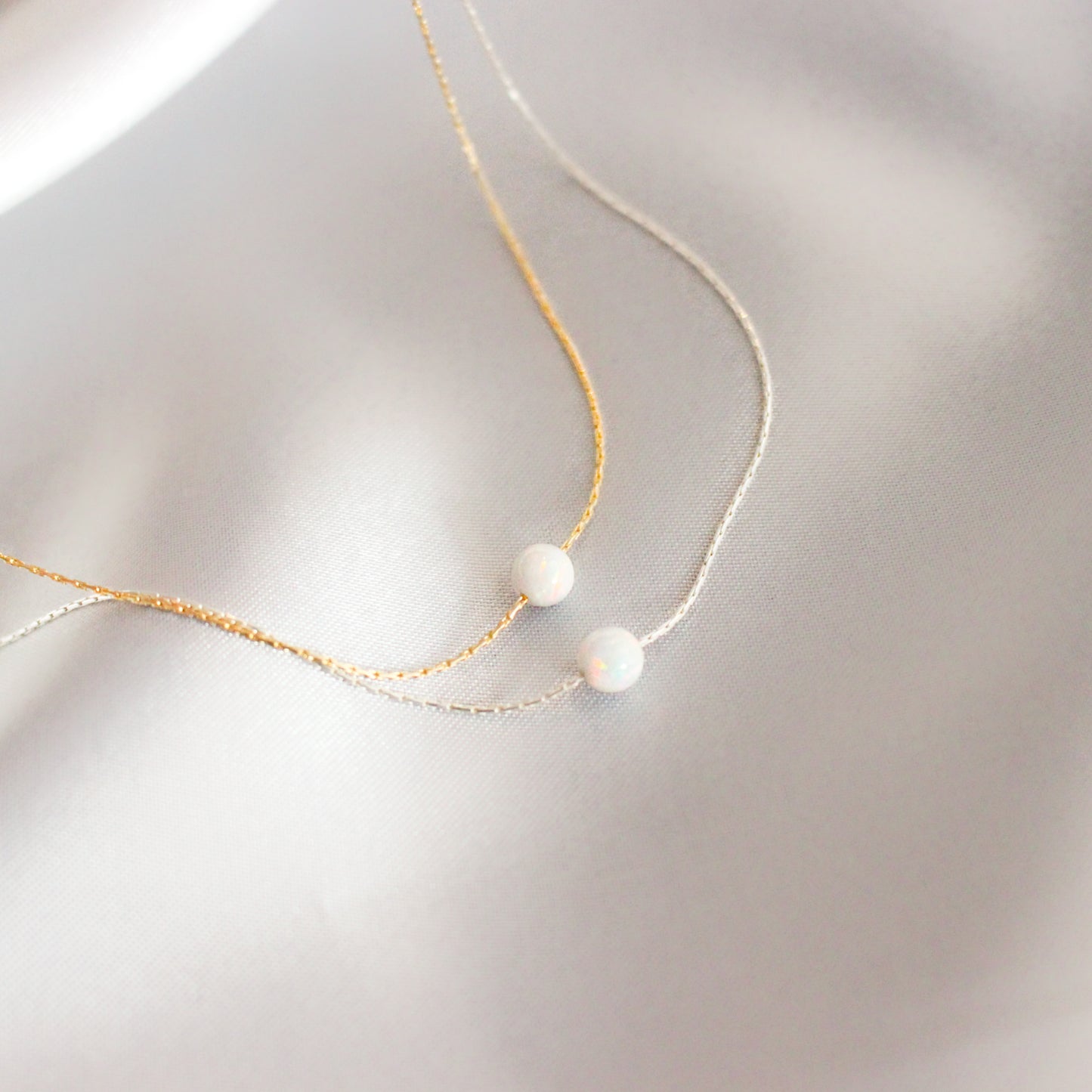 Dainty Ball Opal Necklace In Gold Fill Or Sterling Silver ∙ Small Dainty Statement Necklace