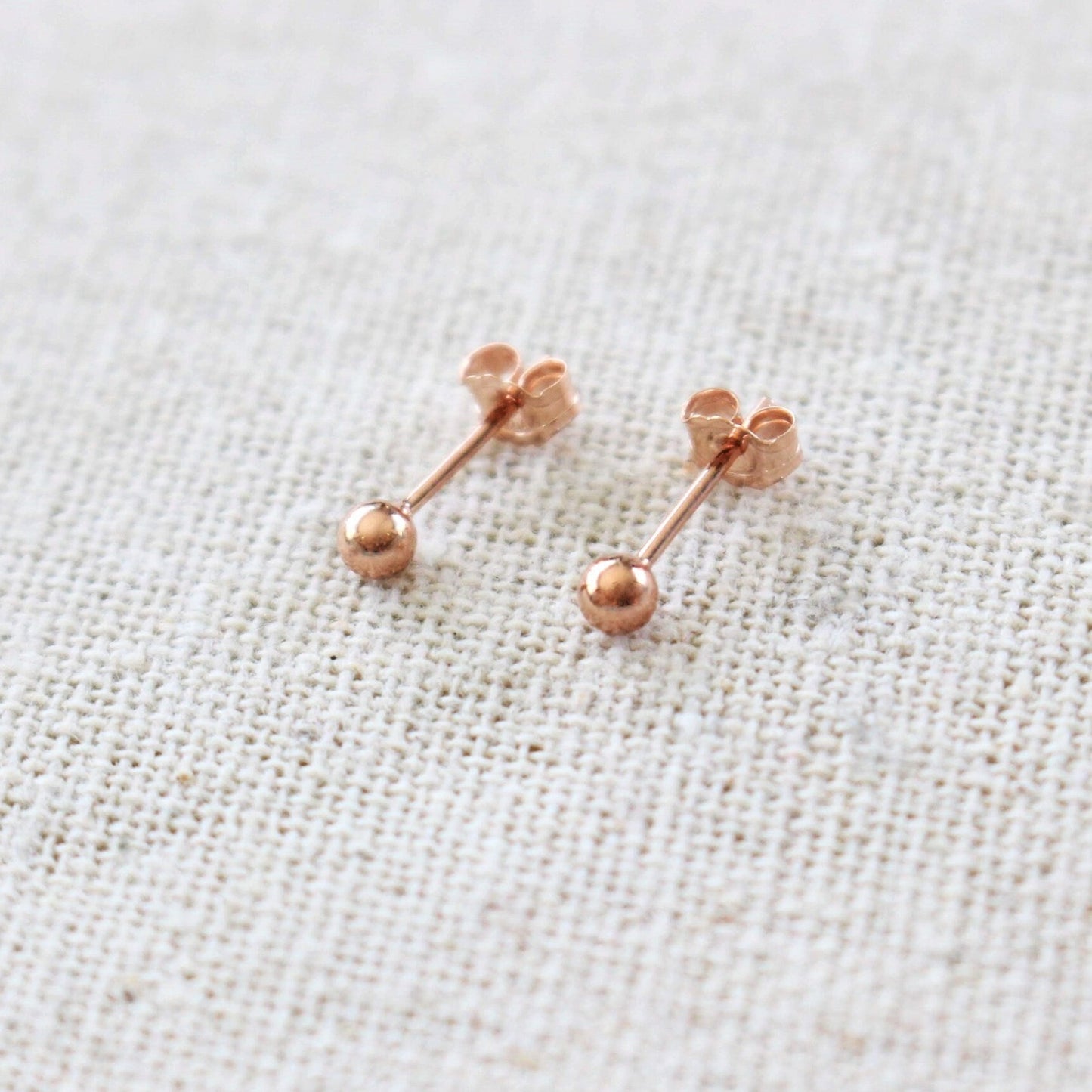 Boucles d'oreilles à tige boule remplies d'or ROSE 14K | 3 - 4 - 5 millimètres