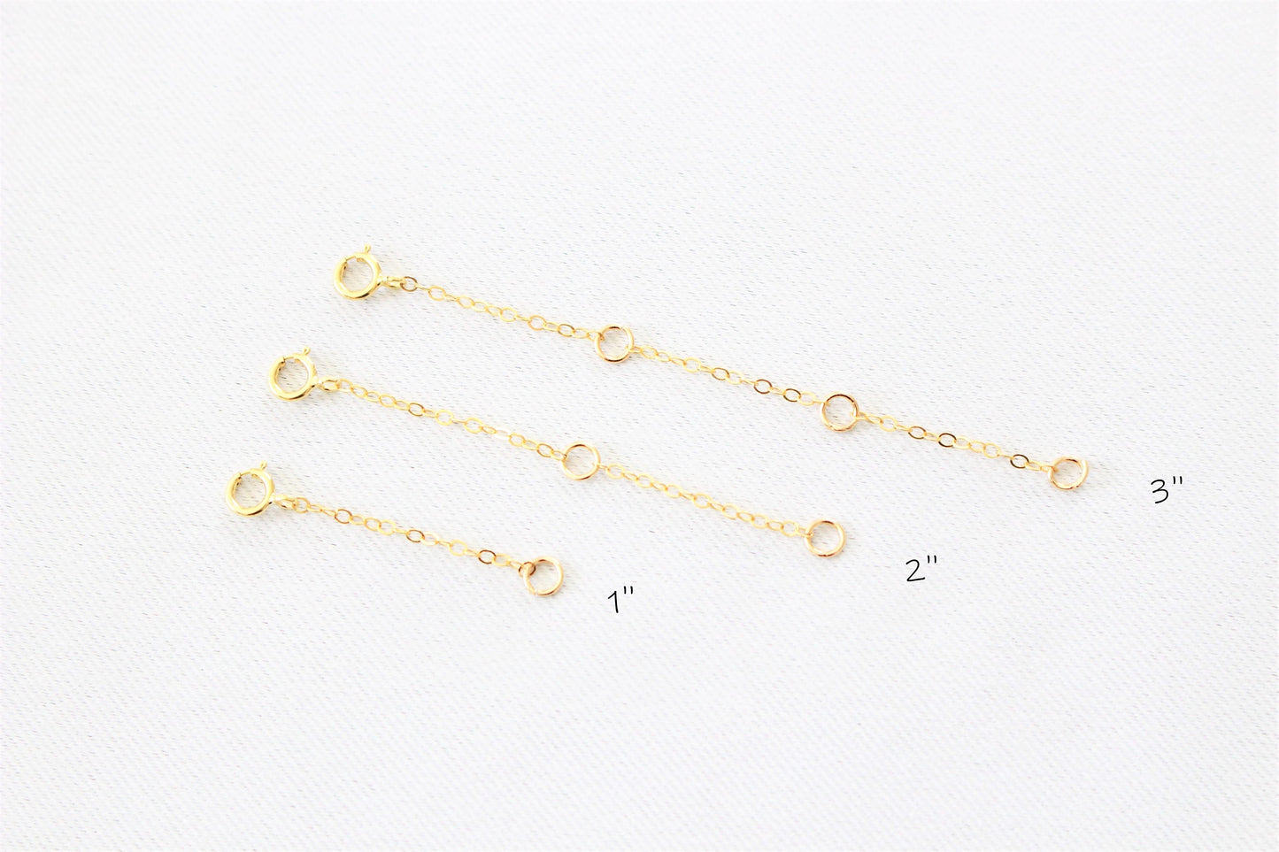 Rallonge pour collier ou bracelet en or rempli 14k | 1 2 3 4 pouces | Chaîne d'extension | Ajouter à votre collier ou bracelet