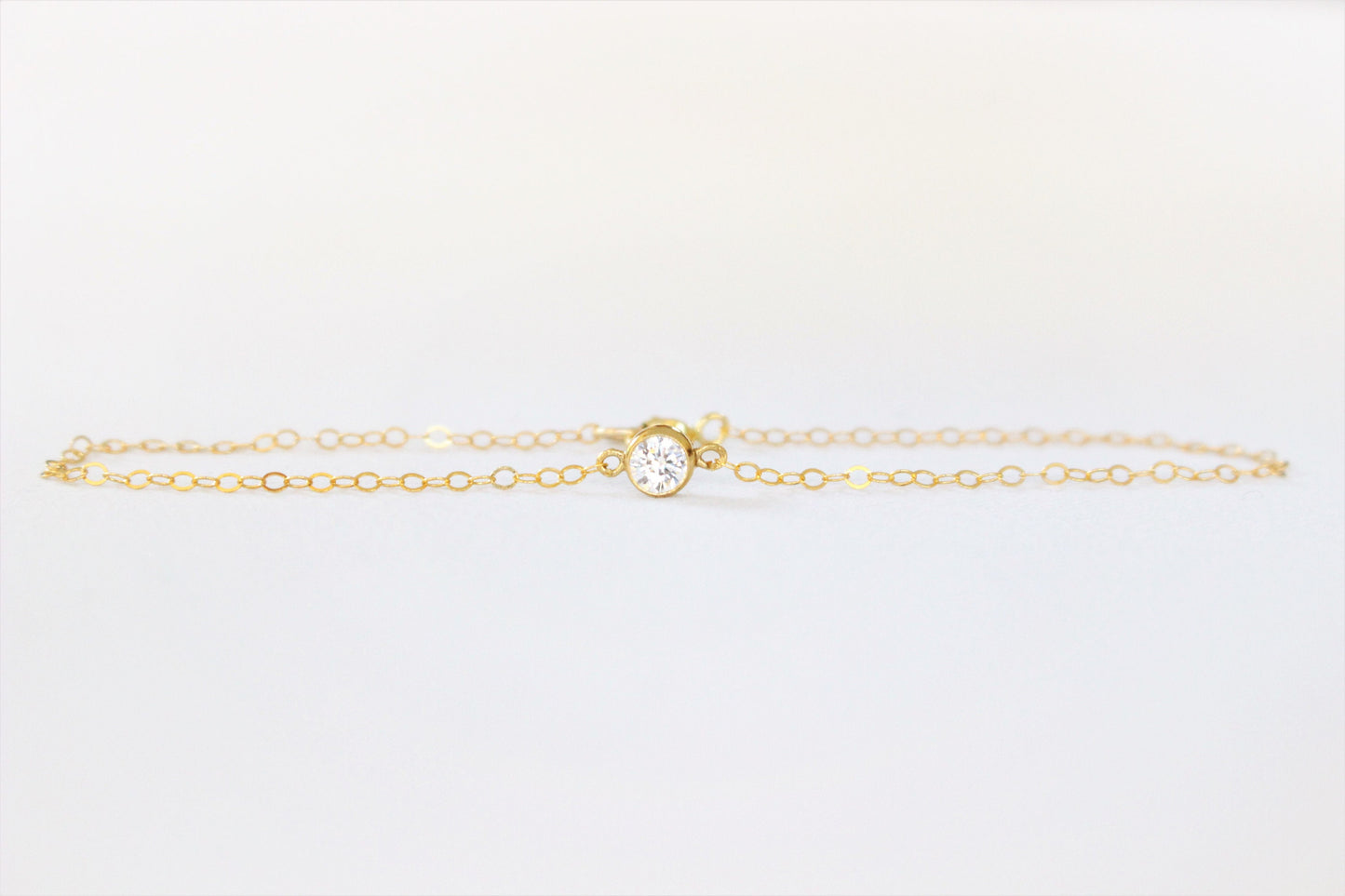 14k Gold Filled Bracelet For Women ∙ 4mm Clear Zircon