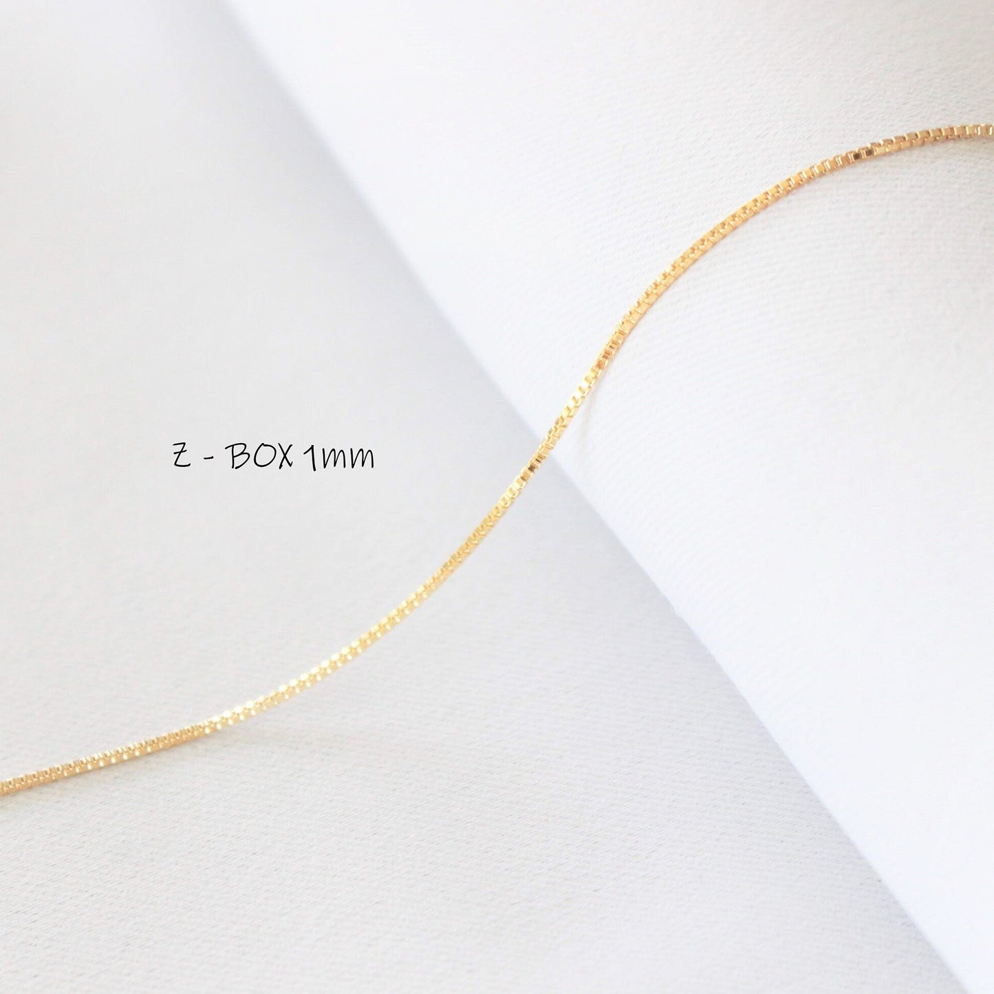 14k Gold Filled Box Chain Dainty Necklace ∙ 1mm