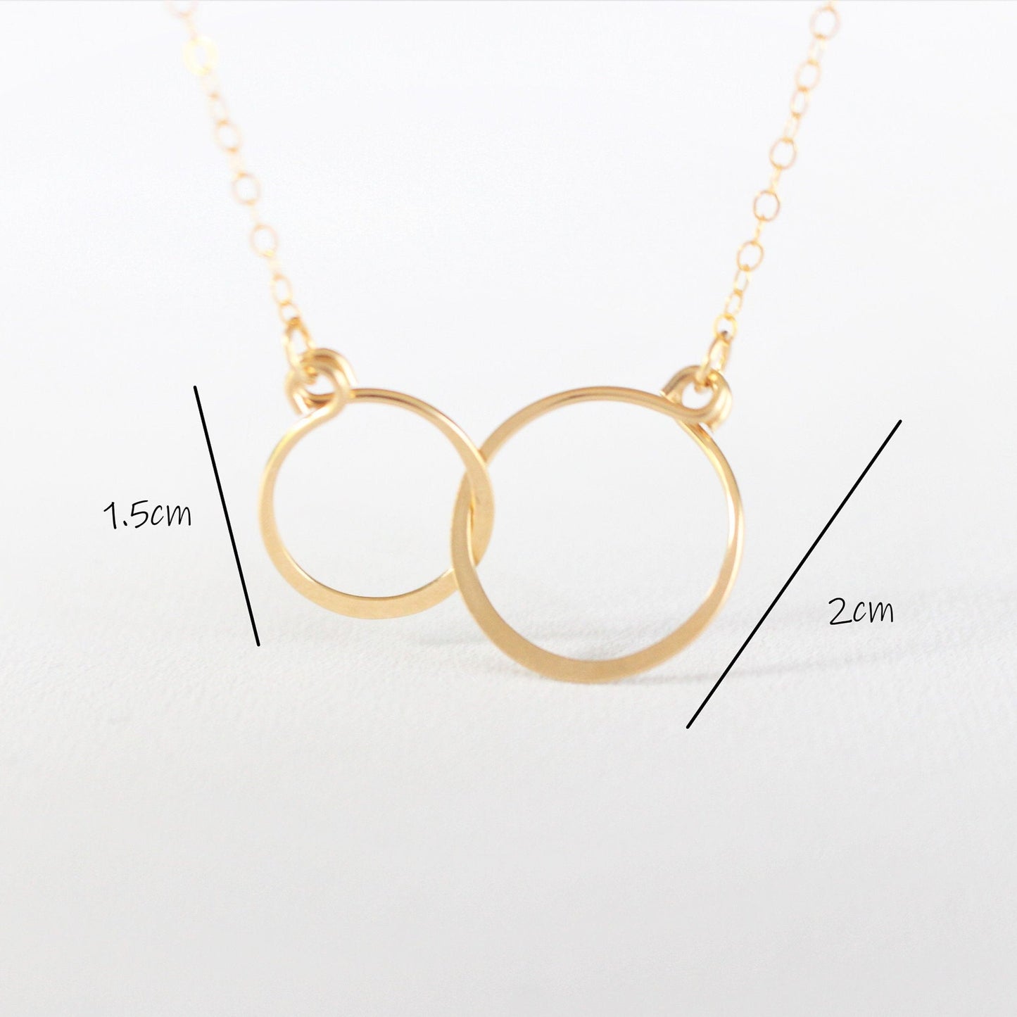 Forever Necklace in 14K gold filled ∙ Dainty gold necklace for women ∙ Infinity Eternity Jewelry ∙ Gift for women ∙ 2 circles