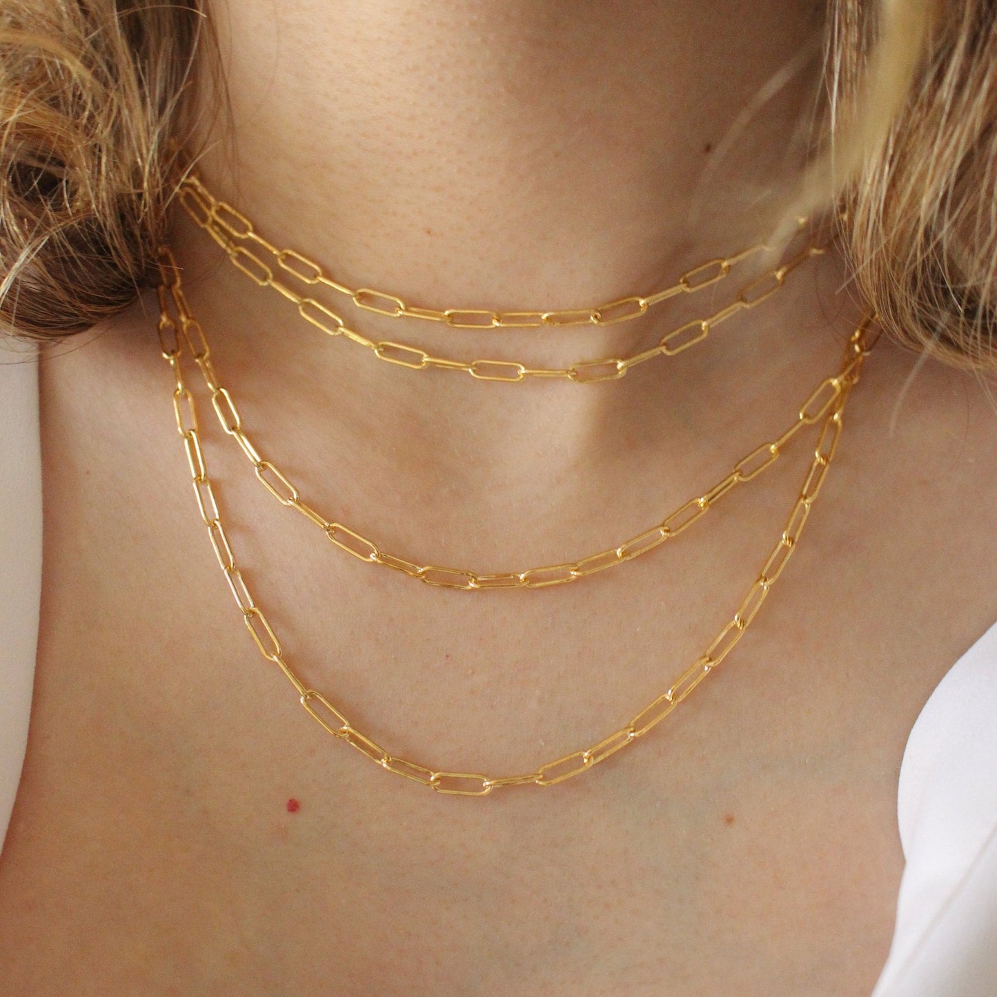 14k gold filled necklace ∙ Paperclip chain ∙ 3*8.8 mm
