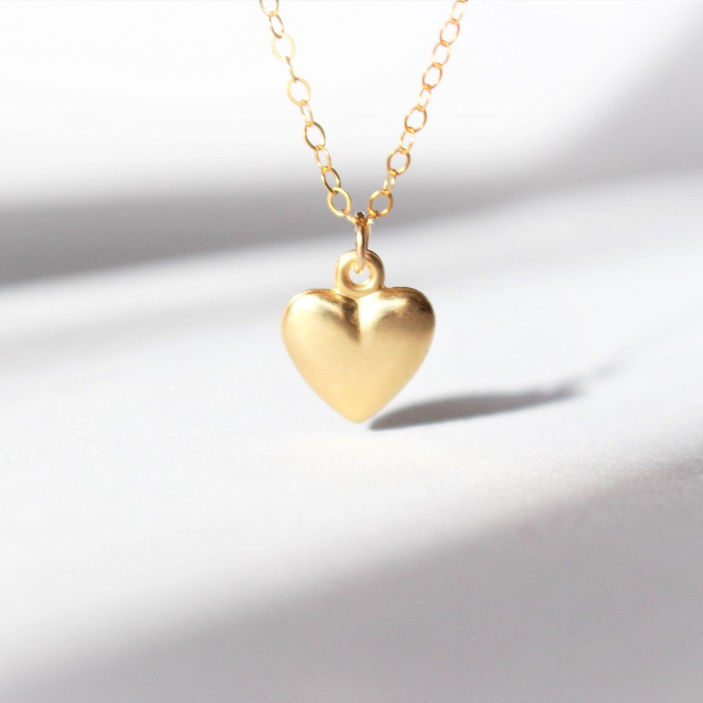 Fine 14k gold fill heart love necklace
