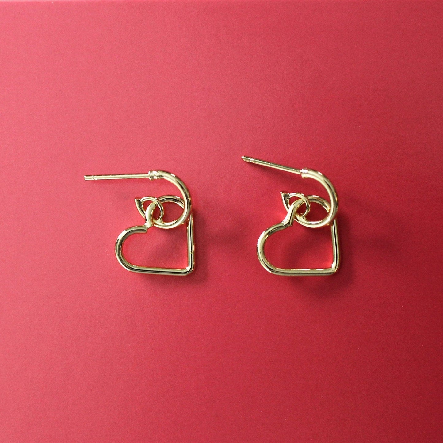 LUV - Heart Earrings Dipped in 18kt Gold