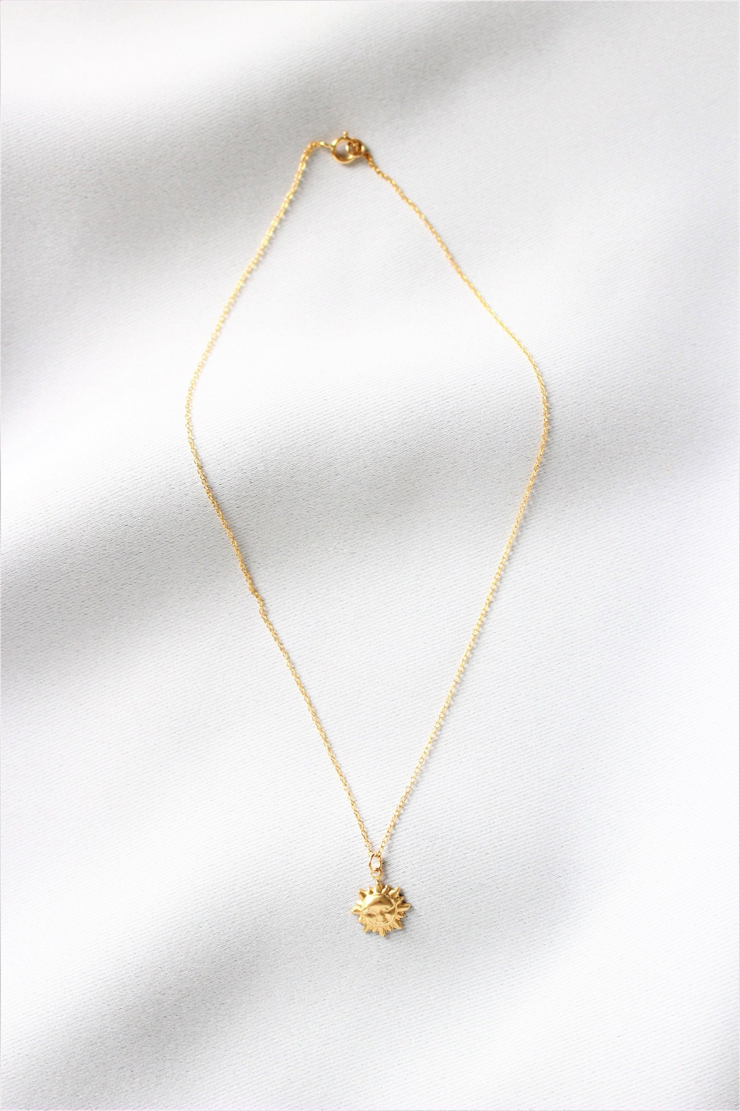 Smiling Sun - 14k Gold Filled Happy Sun Charm Necklace