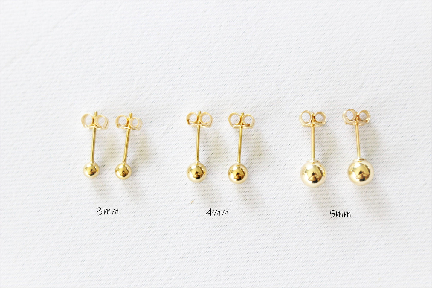 Boucles d'oreilles à tige en or rempli 14 carats ∙ 2 - 3 - 4 - 5 mm